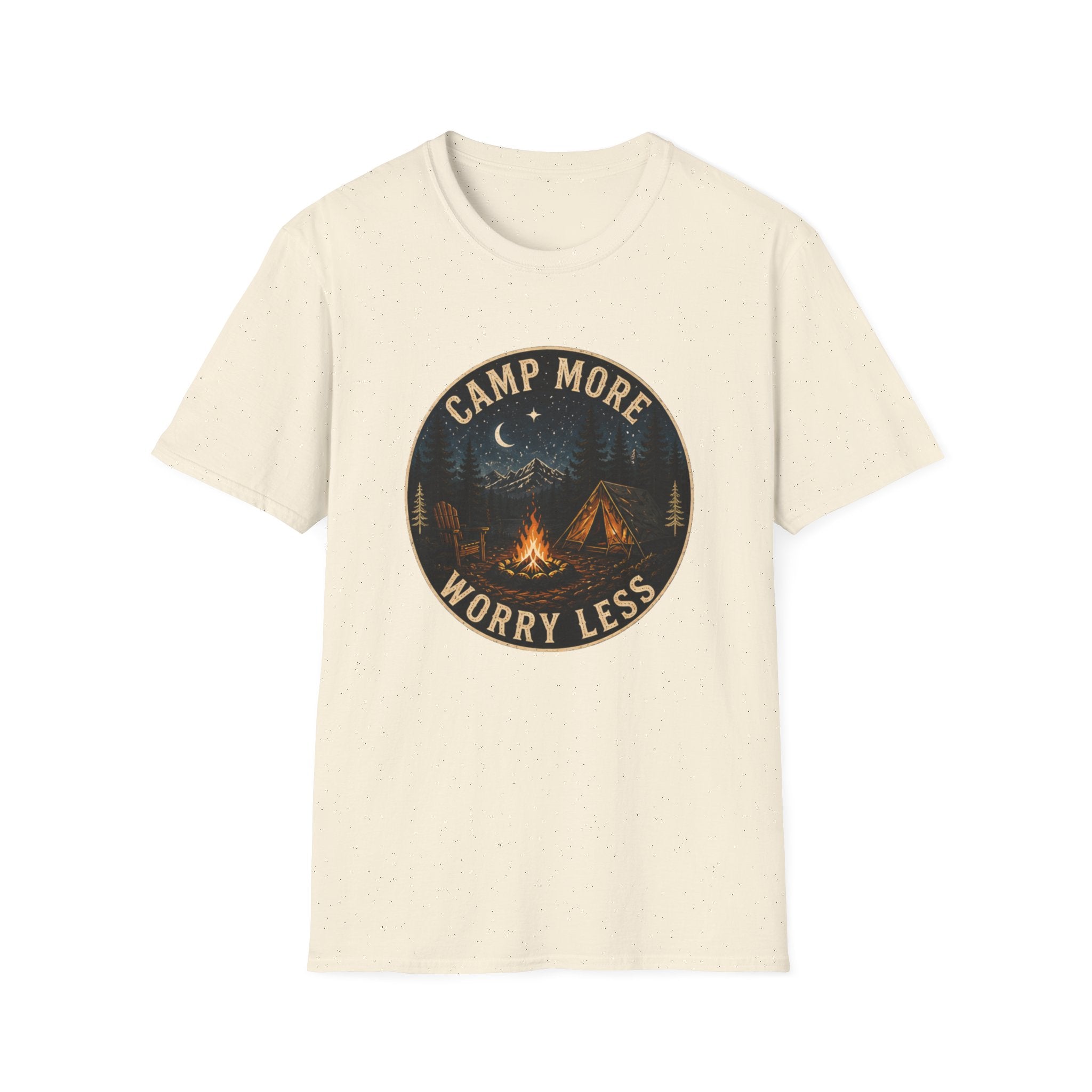 Camp More Worry Less Shirt, Camping Graphic Tee, Outdoor Adventure Shirt, Campfire Nature Shirt,Gift for Camper|FathersDay