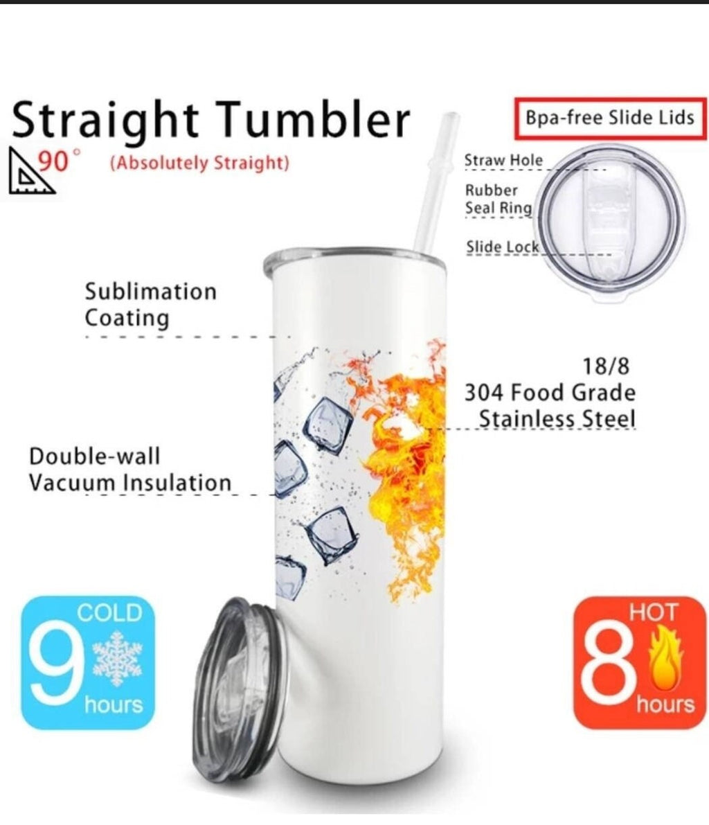 Hummingbird Botanical Floral Skinny Tumbler | Insulated Stainless Steel Cup