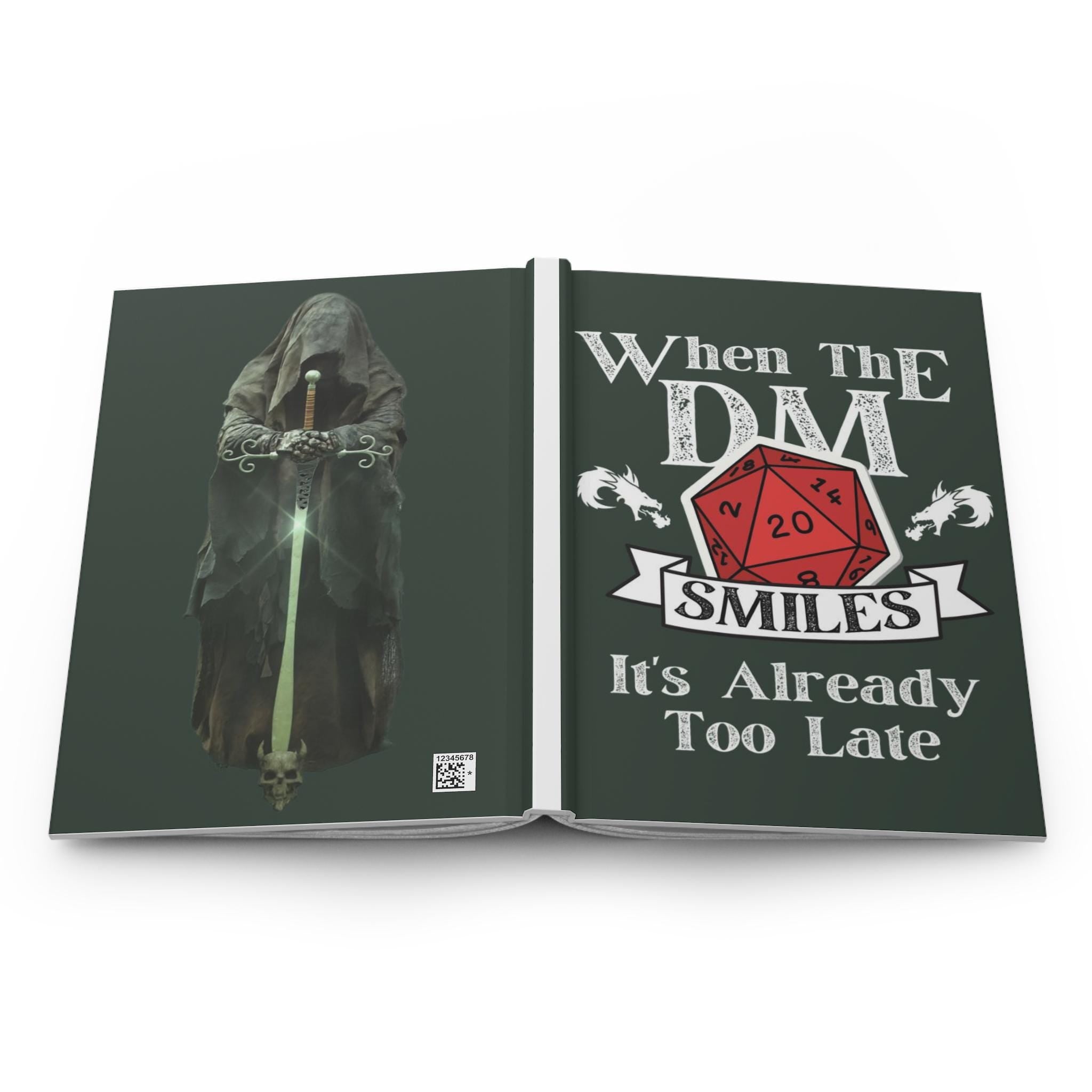 When the DM Smiles Hardcover Journal | RPG Dice D20 Roleplay Notebook for D&D Fans, Fantasy GamingNotbook, Campaign Diary, Nerdy Gift
