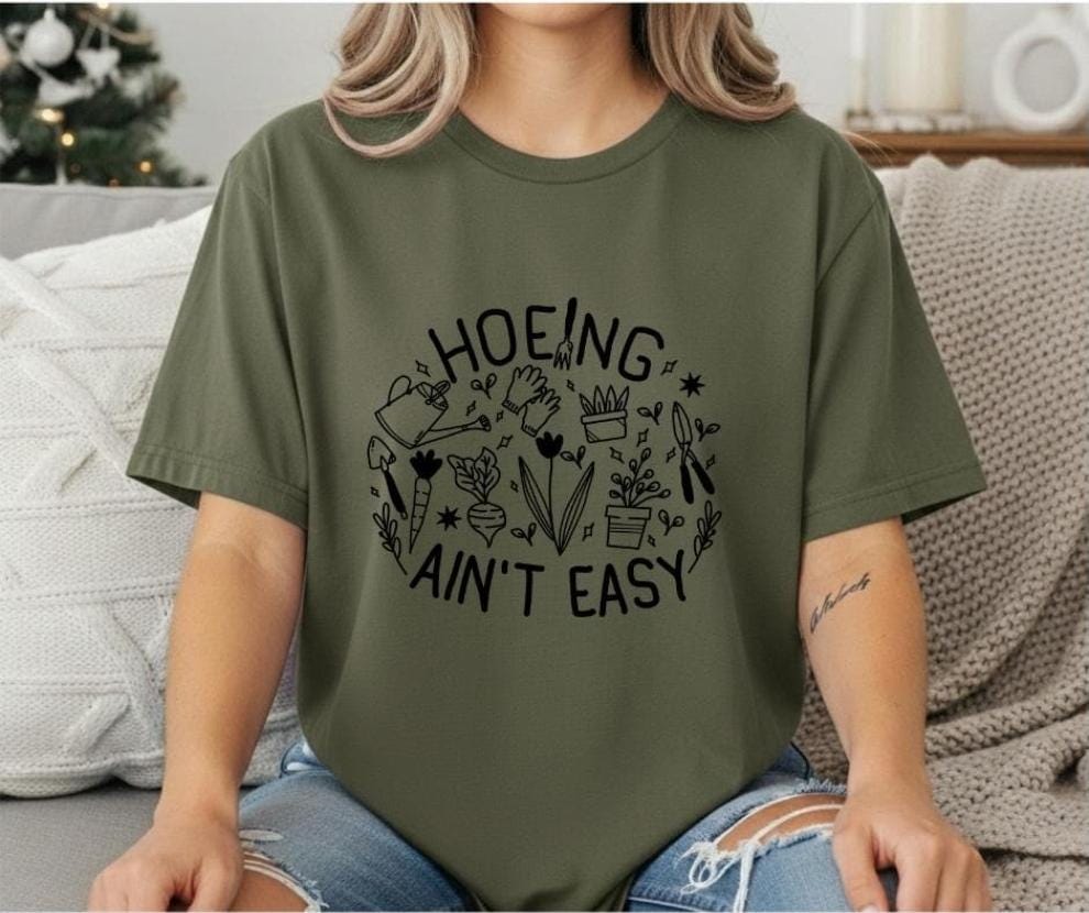 Dirty Hoes Garden Society T-Shirt, Funny Gardening Shirt Comfort Colors, Plant Lady Tee, Snarky Gardener Gift, Garden Club Shirt