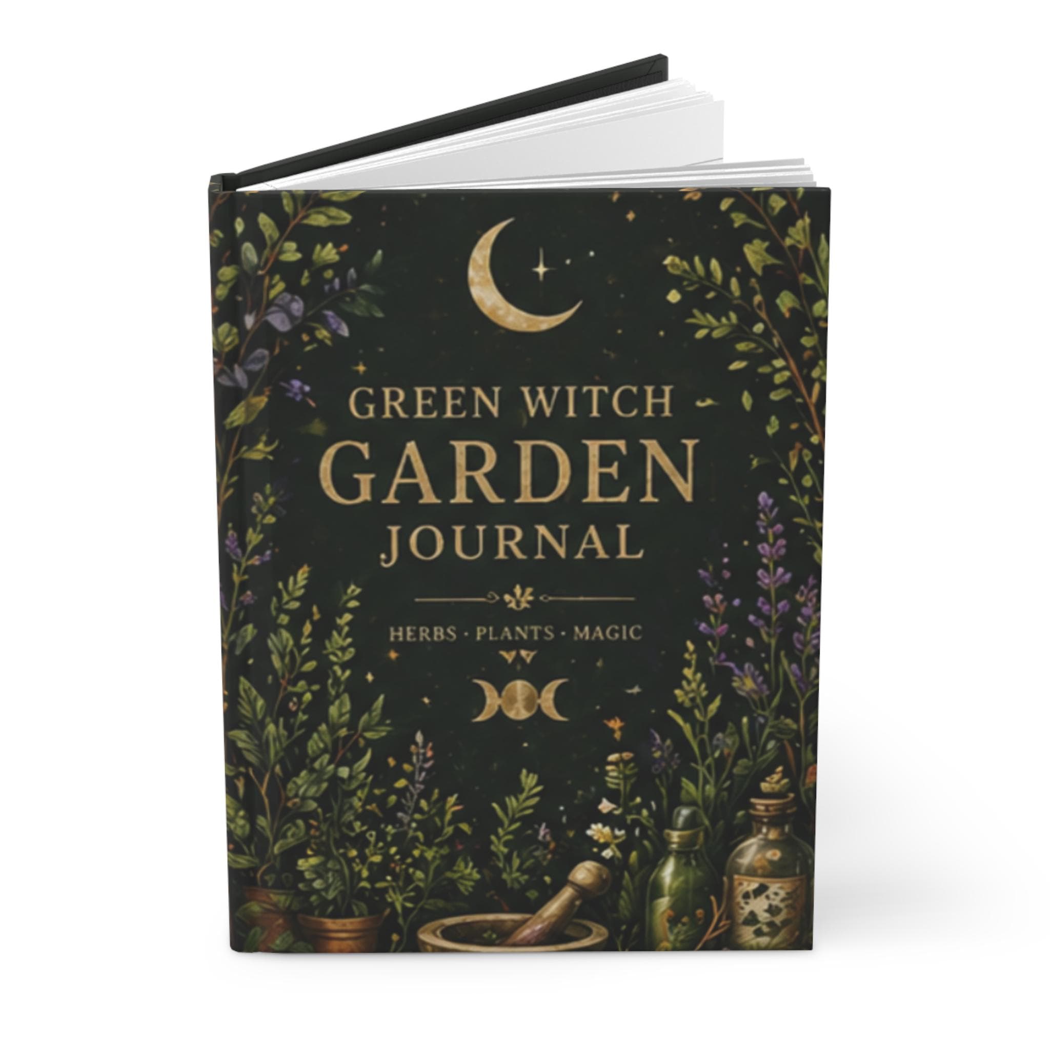Green Witch Garden Journal Hardcover | Herbs Plants Magic Notebook,Plant lover Journal
