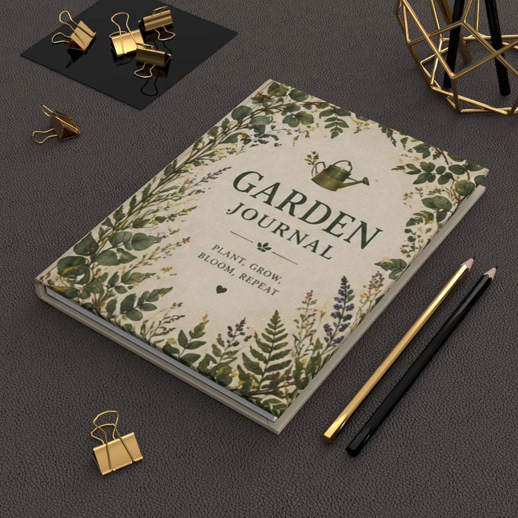 Garden Journal Hardcover Journal for Plants | Botanical Watering Can, Plant Grow Bloom Theme,Plant Lover Gift Journal