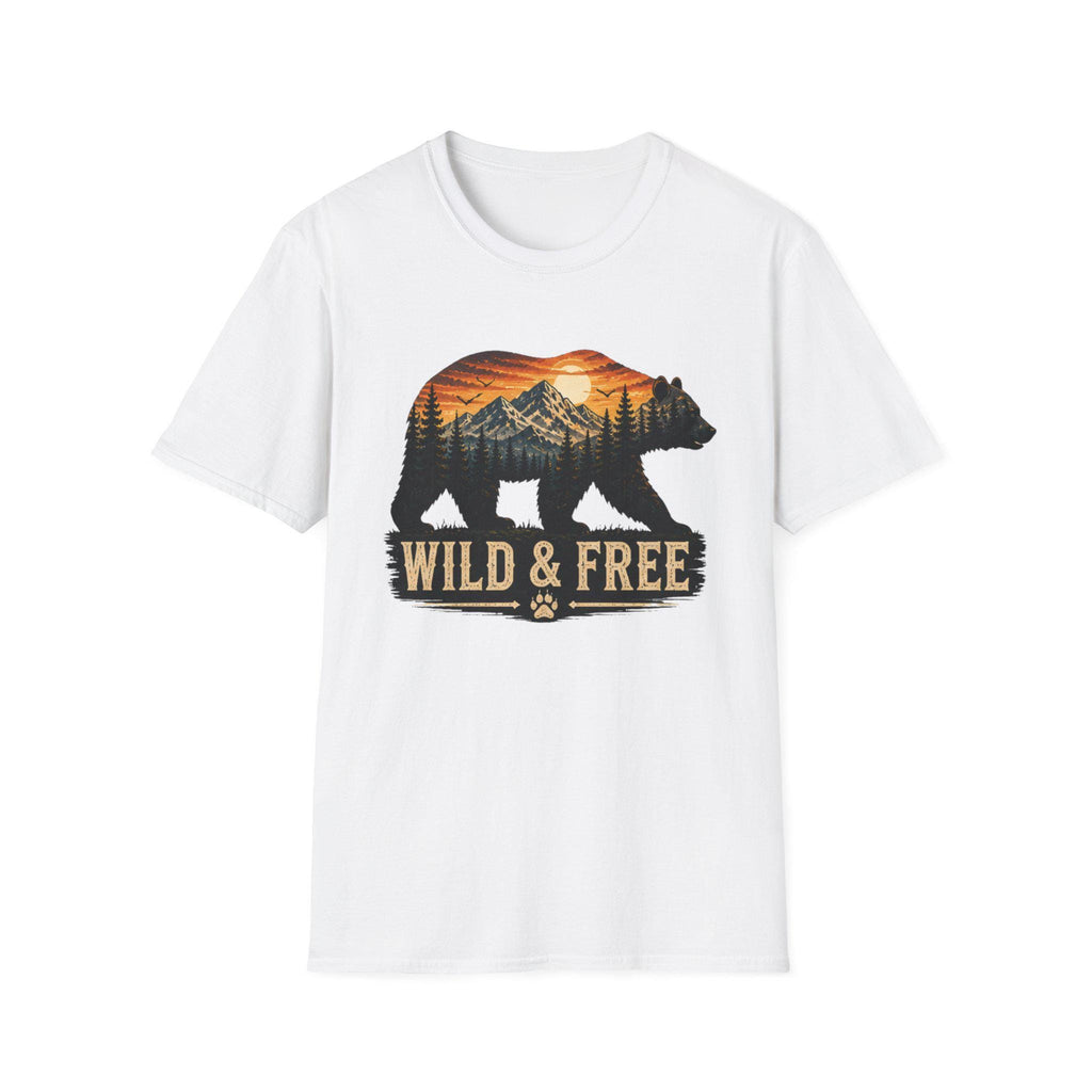 Wild and Free Bear Comfort Colors Shirt Camping Tee Outdoor Adventure Gift for Her Nature Lover