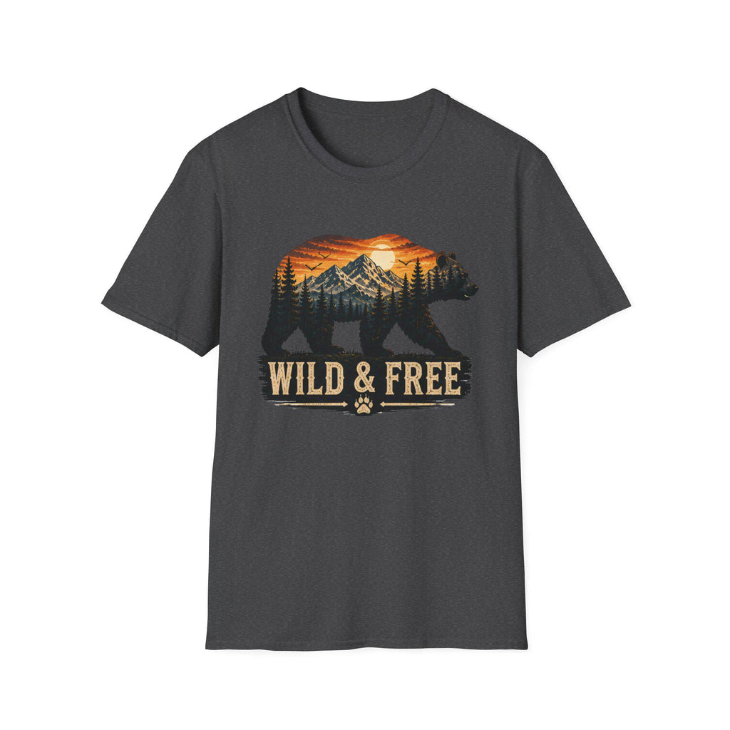 Wild and Free Bear Comfort Colors Shirt Camping Tee Outdoor Adventure Gift for Her Nature Lover