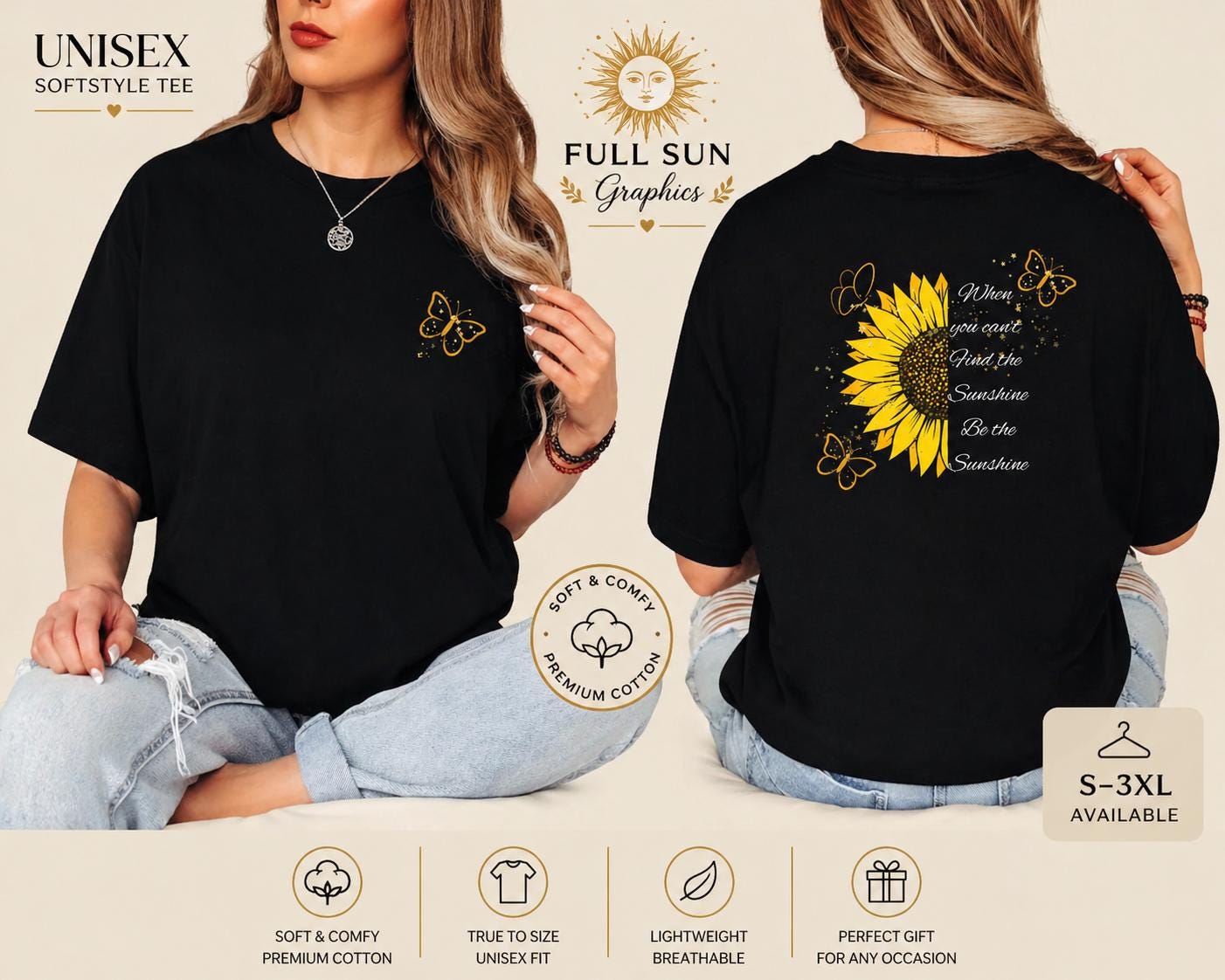 Be The Shine T-Shirt, Inspirational Quote Tee, Positive Vibes Shirt, Motivational Gift for Women, Christian Sunshine Graphic Tee