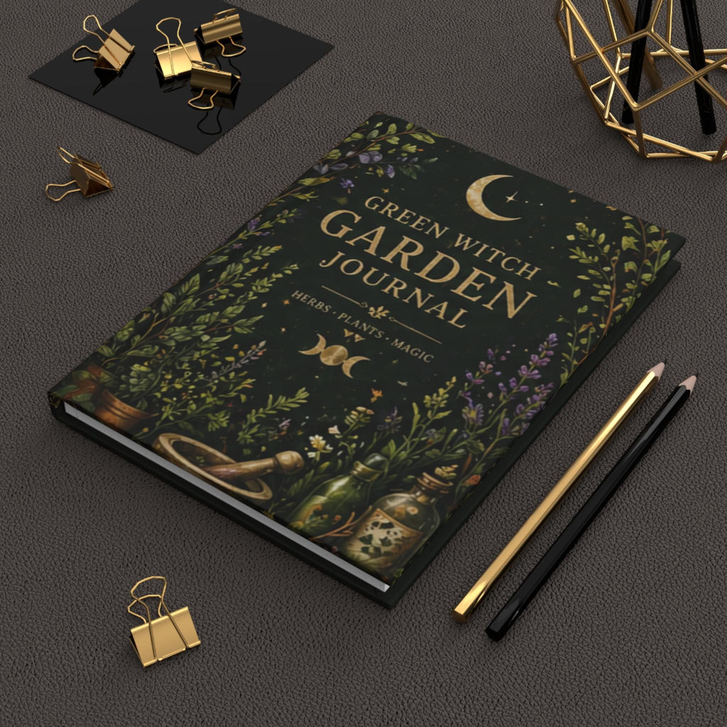Green Witch Garden Journal Hardcover | Herbs Plants Magic Notebook,Plant lover Journal