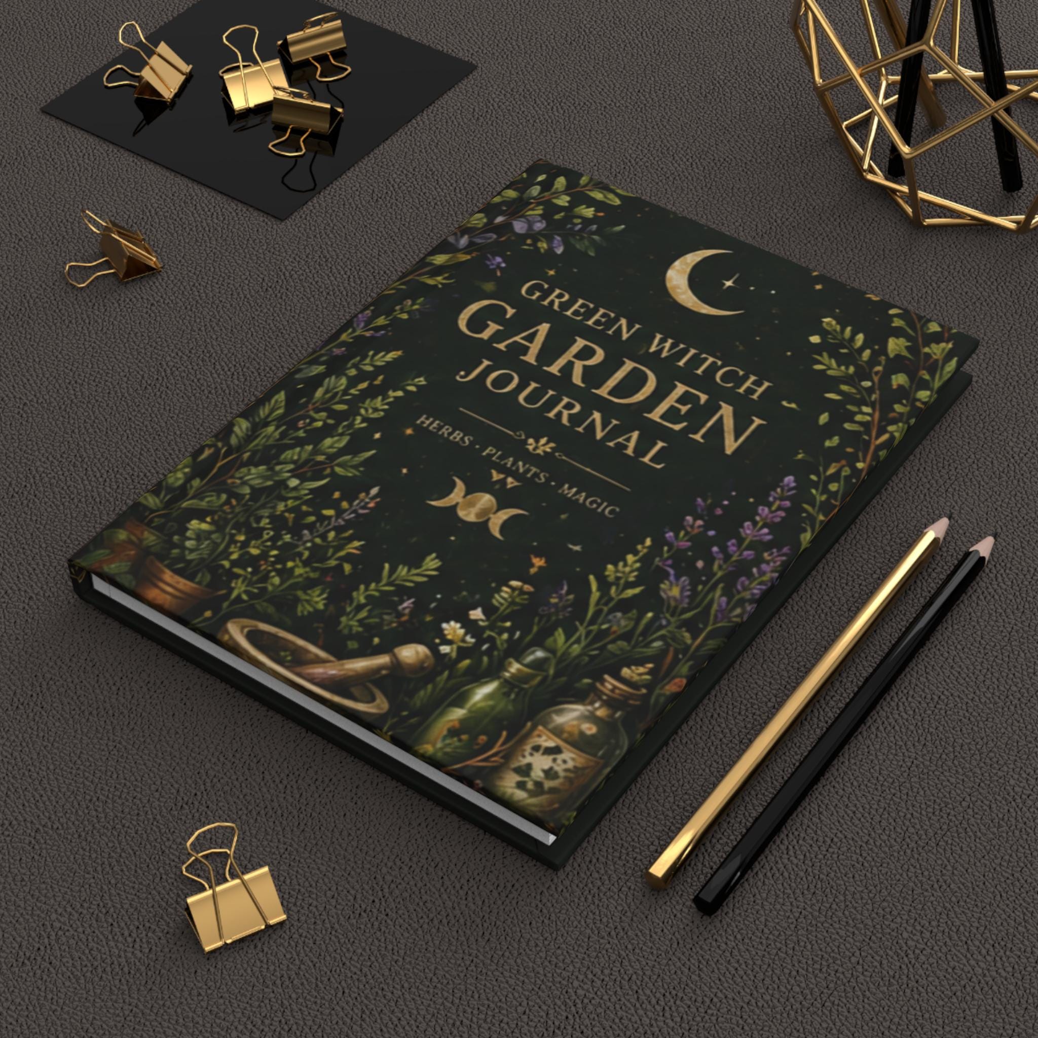 Green Witch Garden Journal Hardcover | Herbs Plants Magic Notebook,Plant lover Journal