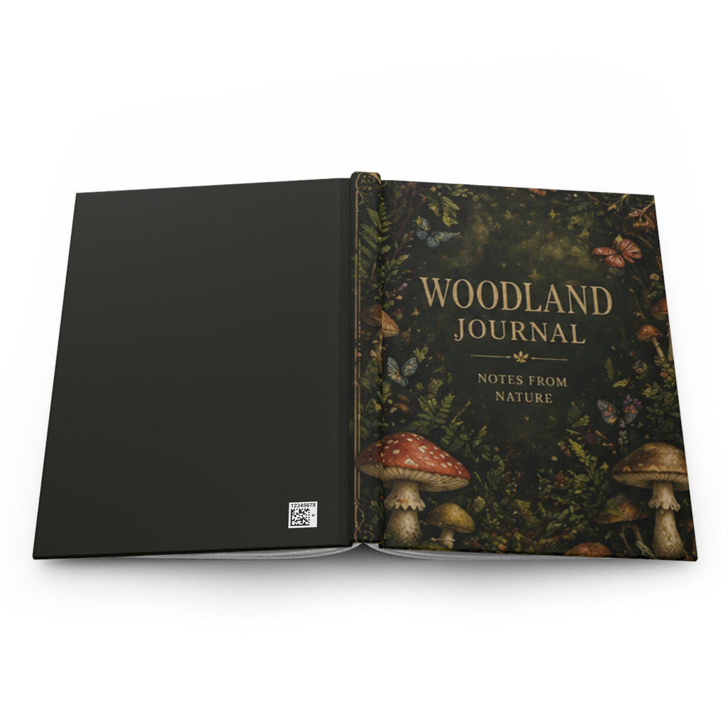 Woodland Journal Hardcover Journal | Notes From Nature, Mushroom Forest Design,Plant lover Gift
