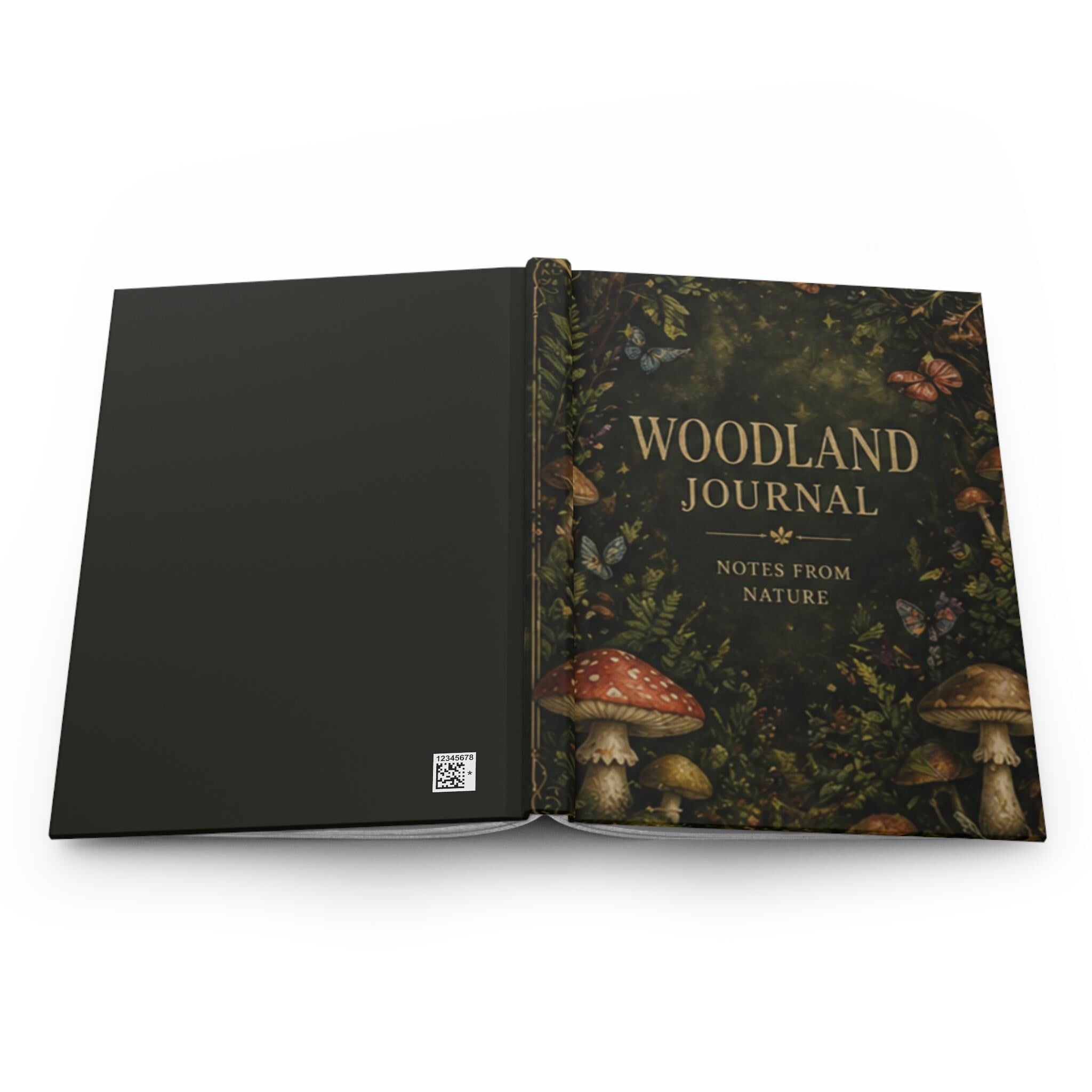 Woodland Journal Hardcover Journal | Notes From Nature, Mushroom Forest Design,Plant lover Gift