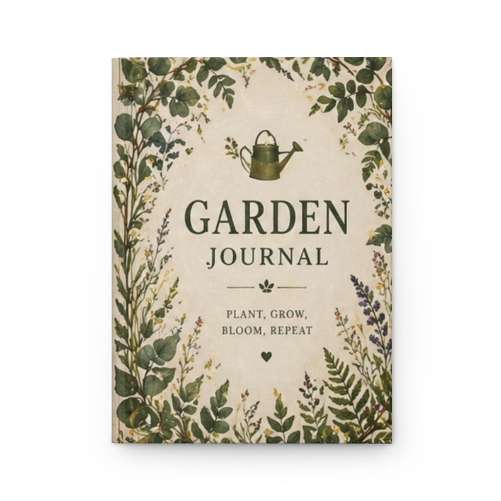 Garden Journal Hardcover Journal for Plants | Botanical Watering Can, Plant Grow Bloom Theme,Plant Lover Gift Journal
