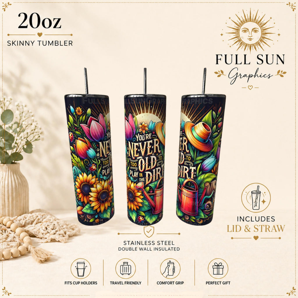 Floral Gardening Tumbler | 20oz Insulated Stainless Steel Travel Mug