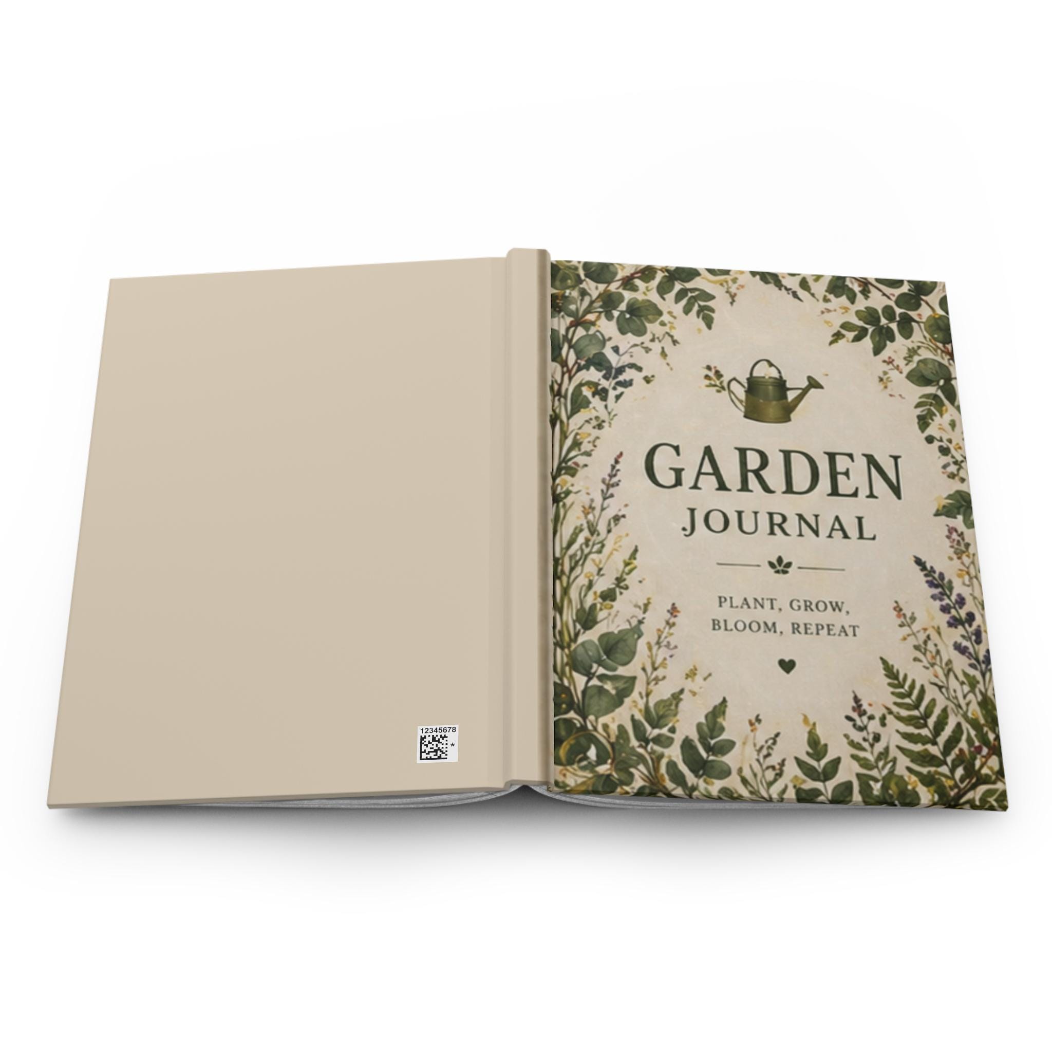 Garden Journal Hardcover Journal for Plants | Botanical Watering Can, Plant Grow Bloom Theme,Plant Lover Gift Journal
