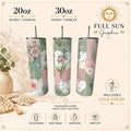 Floral Heart Stainless Steel Tumbler | Pink Sage Botanical Travel Mug