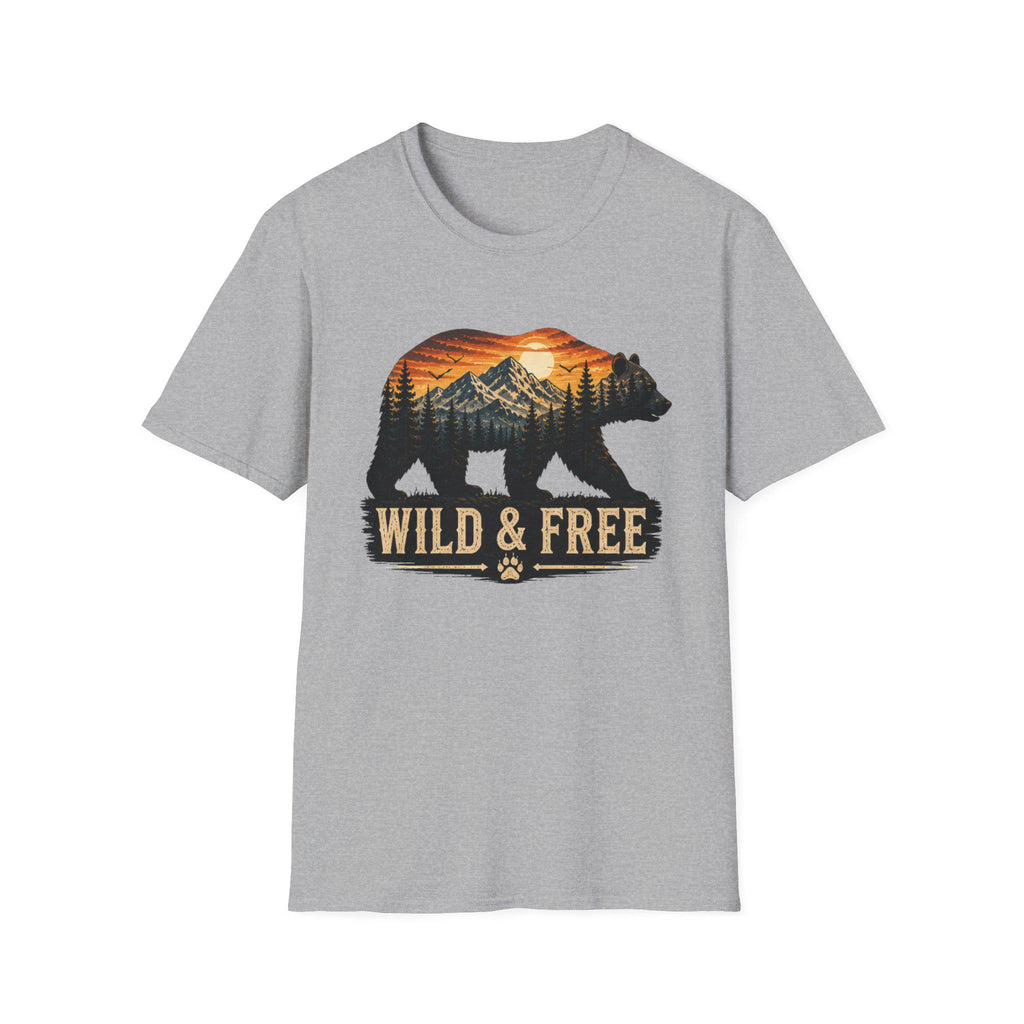 Wild and Free Bear Comfort Colors Shirt Camping Tee Outdoor Adventure Gift for Her Nature Lover