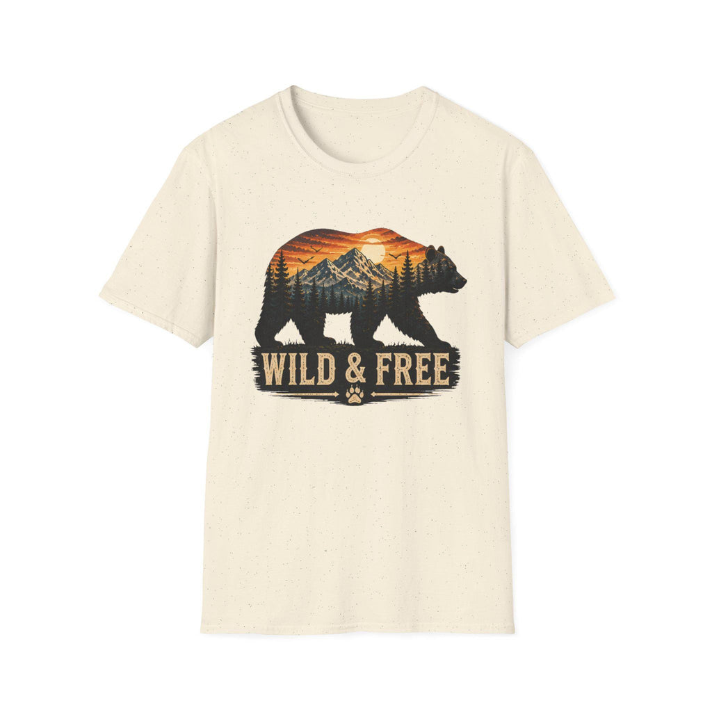 Wild and Free Bear Comfort Colors Shirt Camping Tee Outdoor Adventure Gift for Her Nature Lover