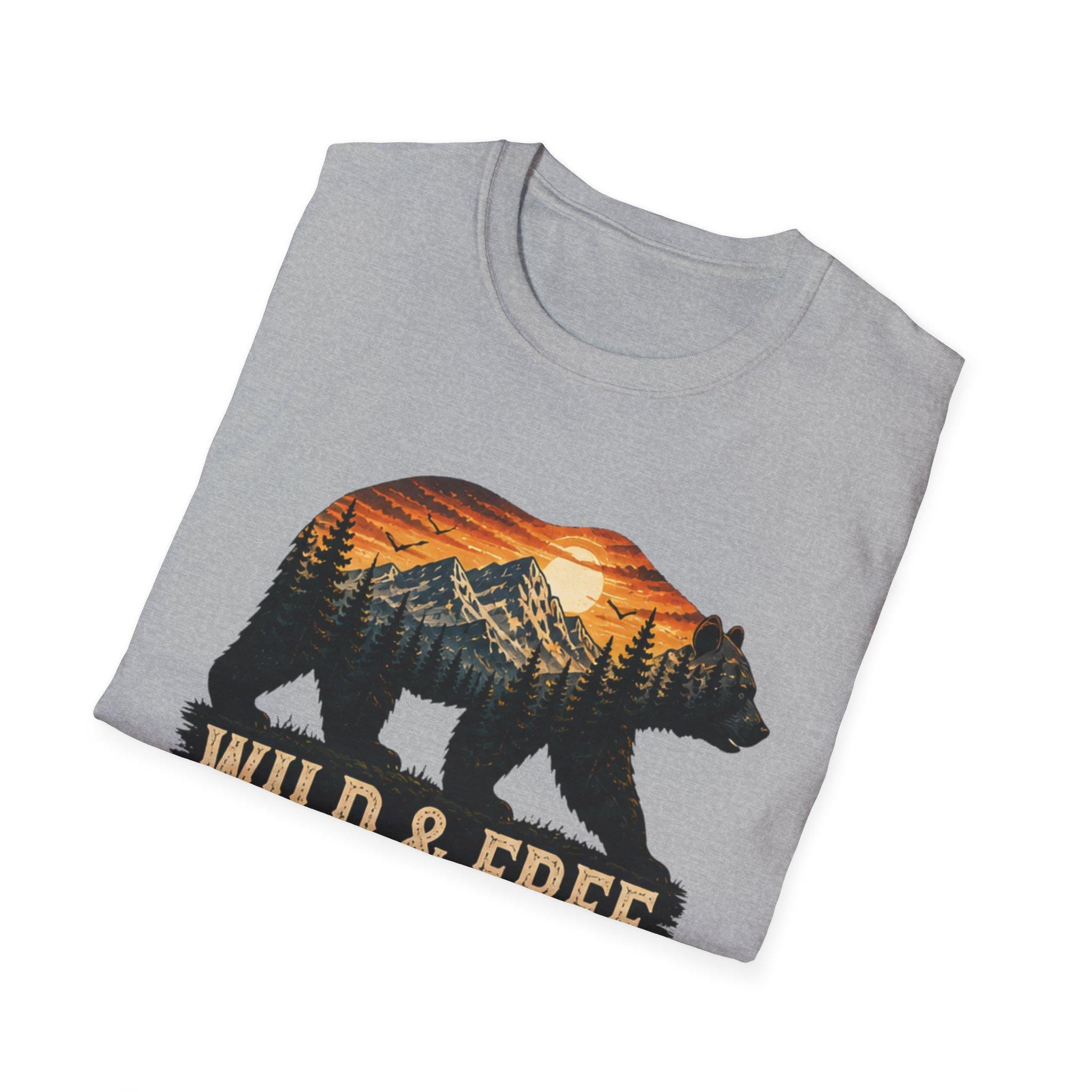 Wild and Free Bear Comfort Colors Shirt Camping Tee Outdoor Adventure Gift for Her Nature Lover