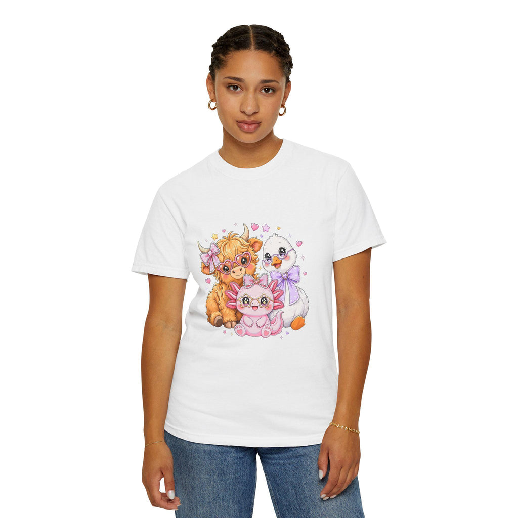 Cute Farm Animals T-Shirt, Cow Chick Kitten Kawaii Tee, Cottagecore Shirt, Country Girl Gift, Pastel Aesthetic Farmhouse Tee