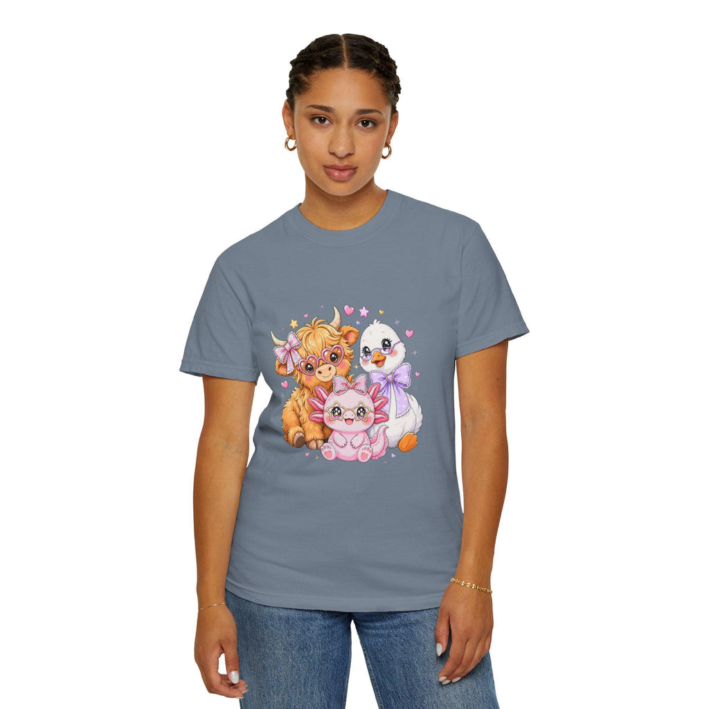 Cute Farm Animals T-Shirt, Cow Chick Kitten Kawaii Tee, Cottagecore Shirt, Country Girl Gift, Pastel Aesthetic Farmhouse Tee