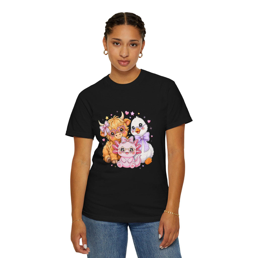 Cute Farm Animals T-Shirt, Cow Chick Kitten Kawaii Tee, Cottagecore Shirt, Country Girl Gift, Pastel Aesthetic Farmhouse Tee