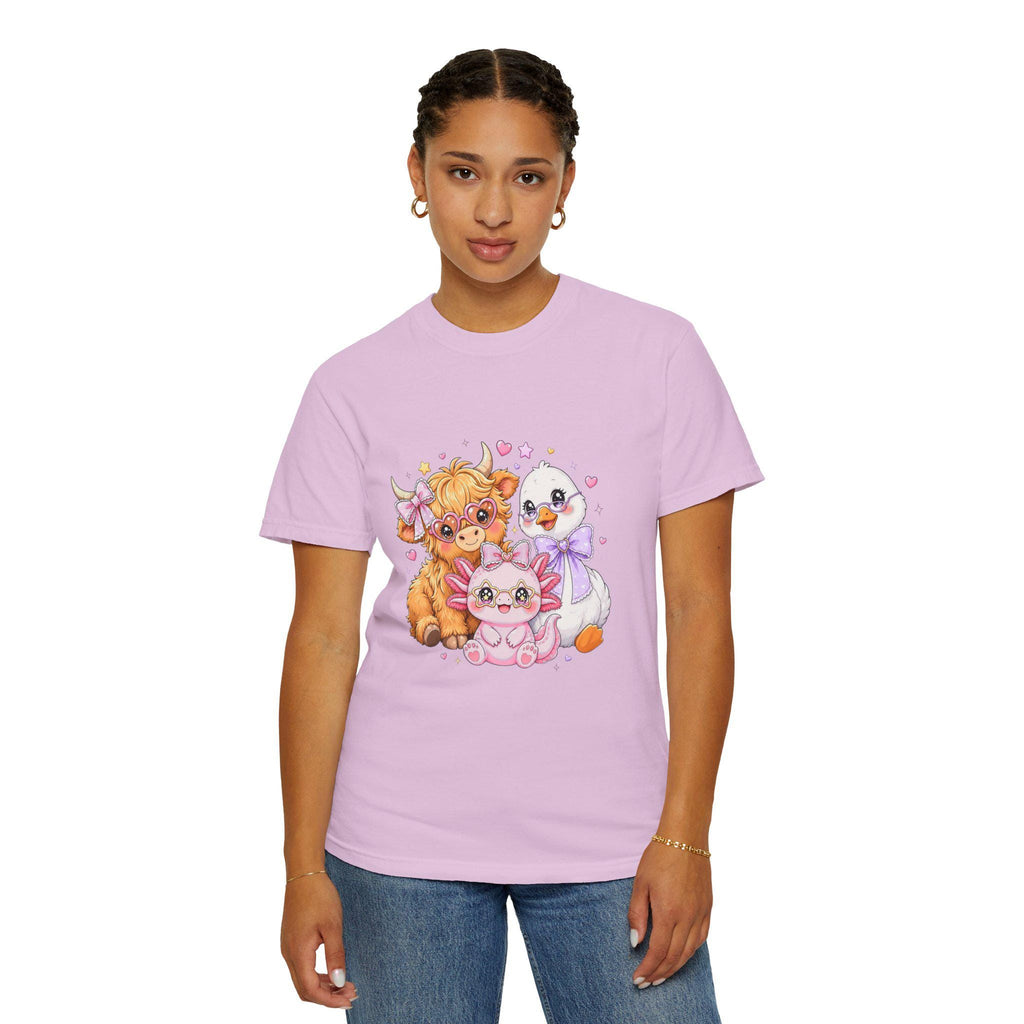 Cute Farm Animals T-Shirt, Cow Chick Kitten Kawaii Tee, Cottagecore Shirt, Country Girl Gift, Pastel Aesthetic Farmhouse Tee