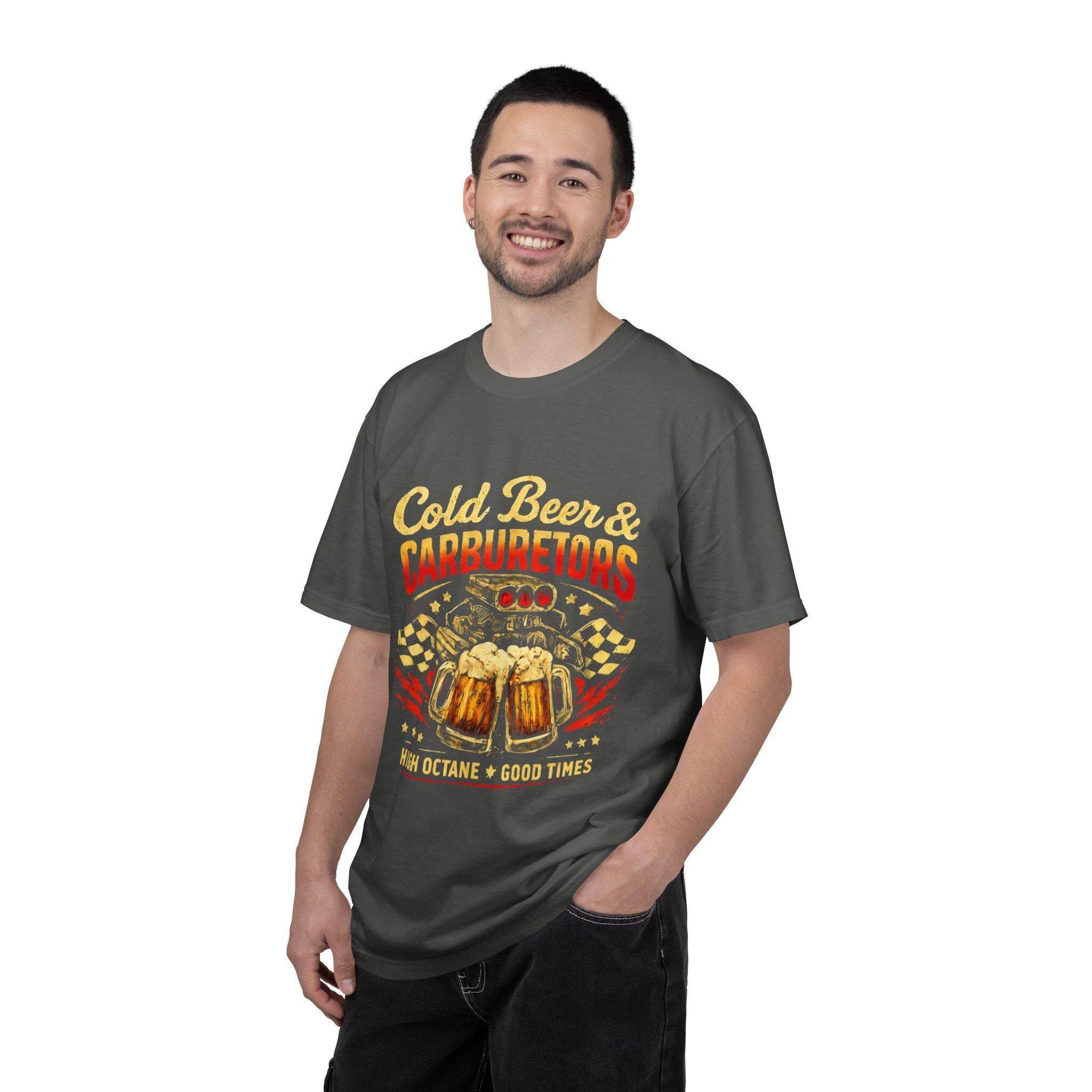 Cold Beer Carburetors T-Shirt, Funny Mechanic Gift, Vintage Garage Tee, Dad Gift Shirt, Retro Automotive T-Shirt for Him