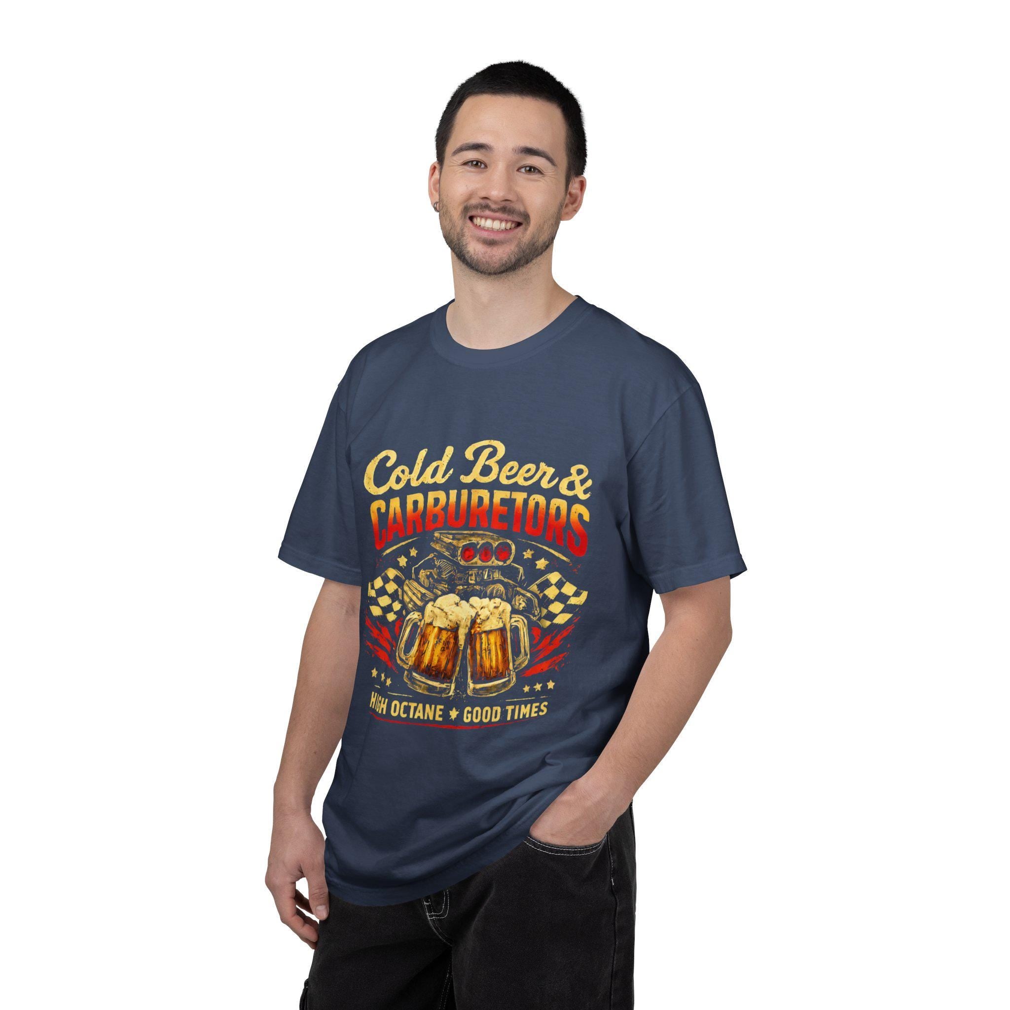 Cold Beer Carburetors T-Shirt, Funny Mechanic Gift, Vintage Garage Tee, Dad Gift Shirt, Retro Automotive T-Shirt for Him