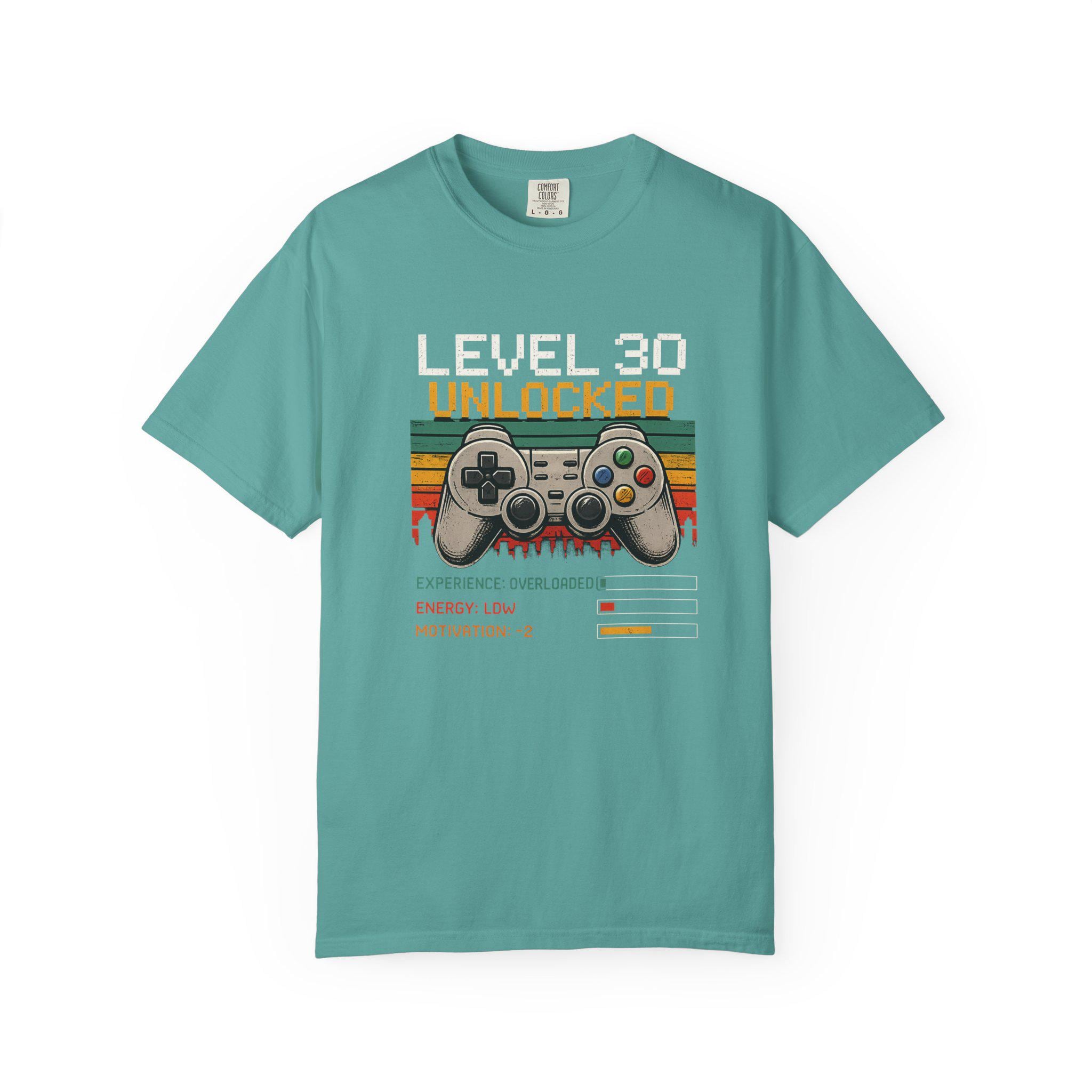 Level 30 Unlocked Gamer Shirt, 30th Birthday Gift for Him, Funny Video Game Tee, Retro Gaming T-Shirt, Nerdy 30 Bday Present