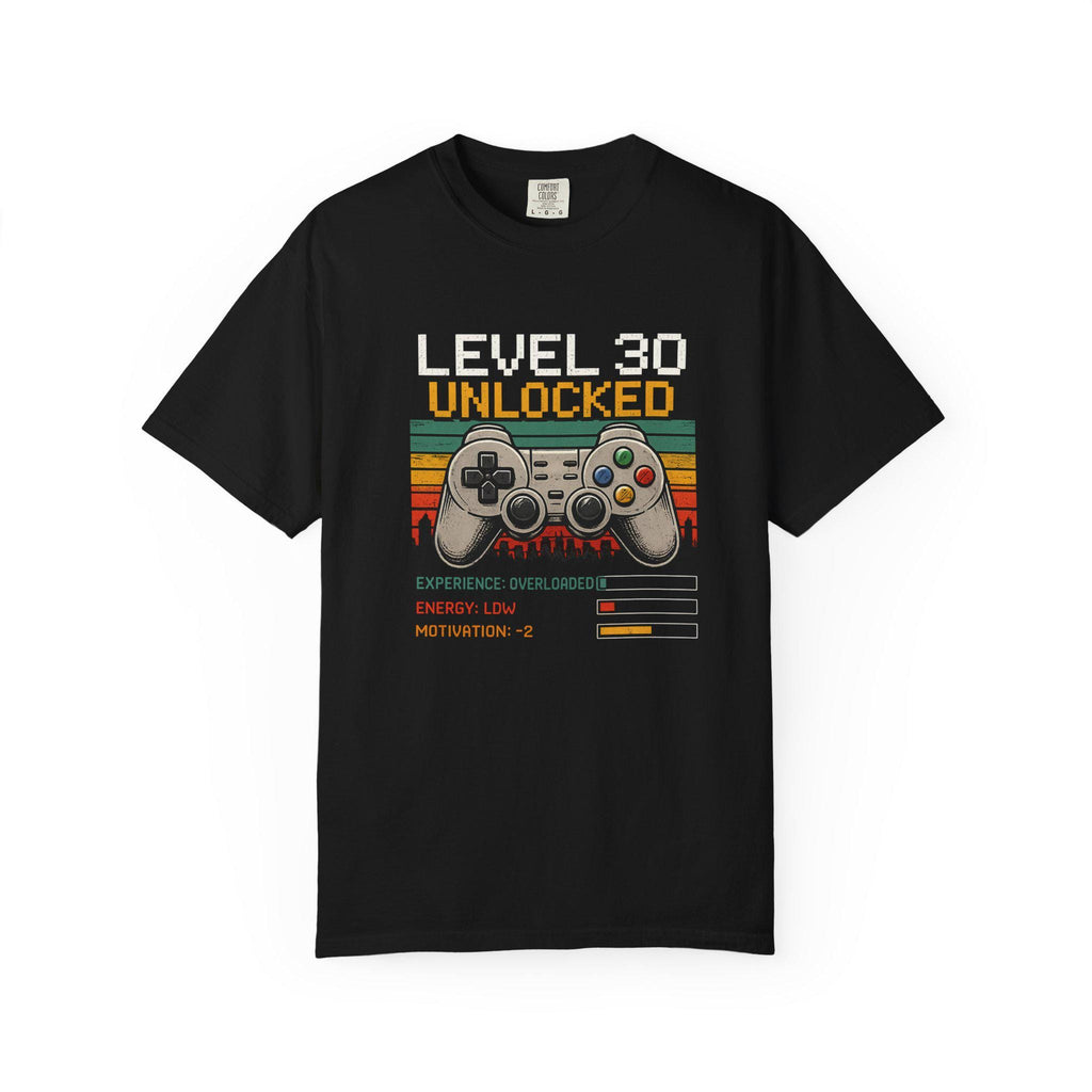 Level 30 Unlocked Gamer Shirt, 30th Birthday Gift for Him, Funny Video Game Tee, Retro Gaming T-Shirt, Nerdy 30 Bday Present