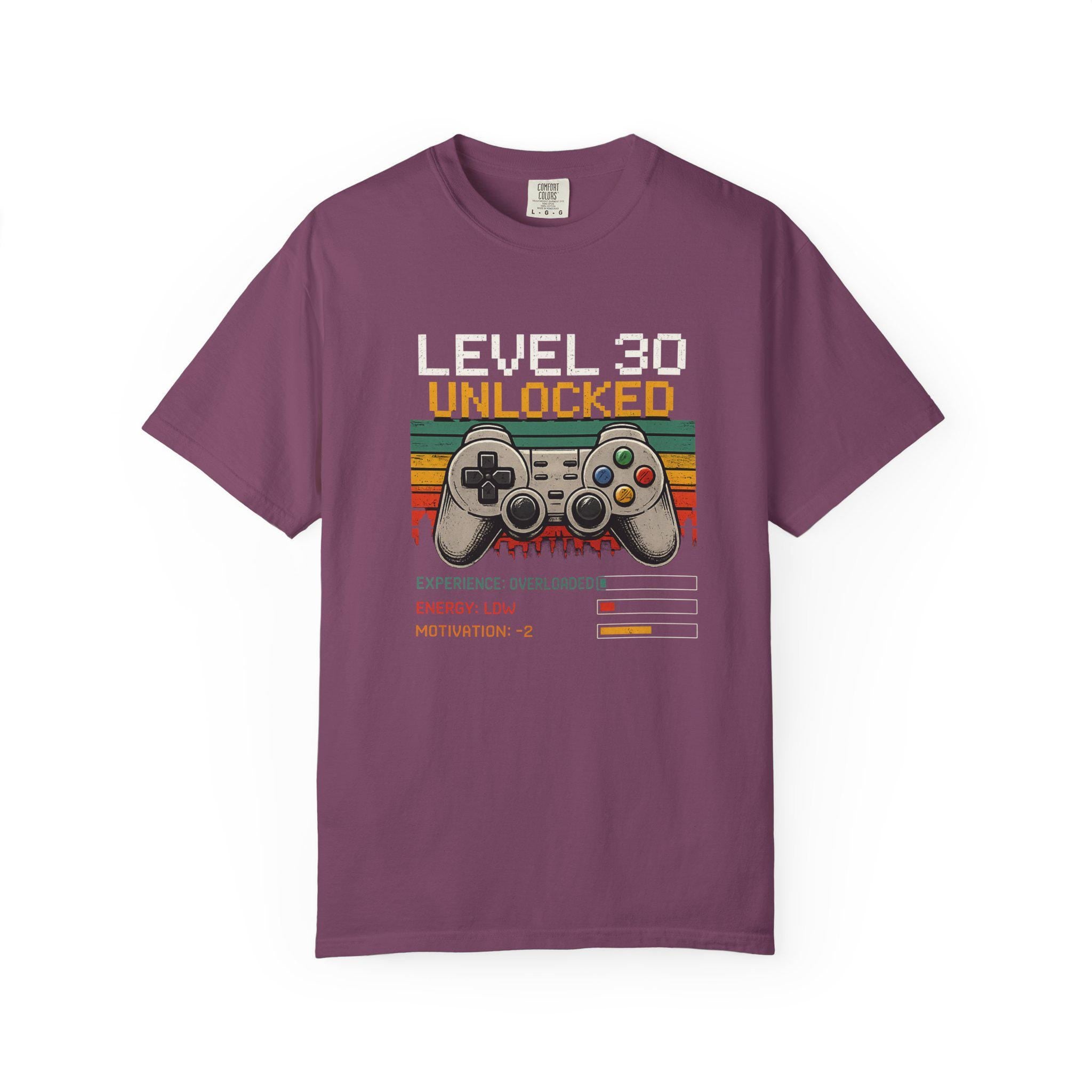 Level 30 Unlocked Gamer Shirt, 30th Birthday Gift for Him, Funny Video Game Tee, Retro Gaming T-Shirt, Nerdy 30 Bday Present