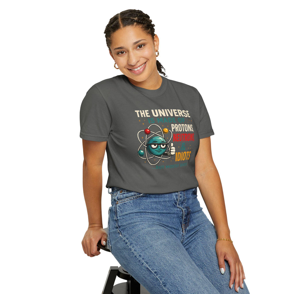 Science Humor T-Shirt Protons Neutrons Idiots, Funny Chemistry Teacher Gift, Nerdy Physics Pun Tee, Science Nerd Shirt