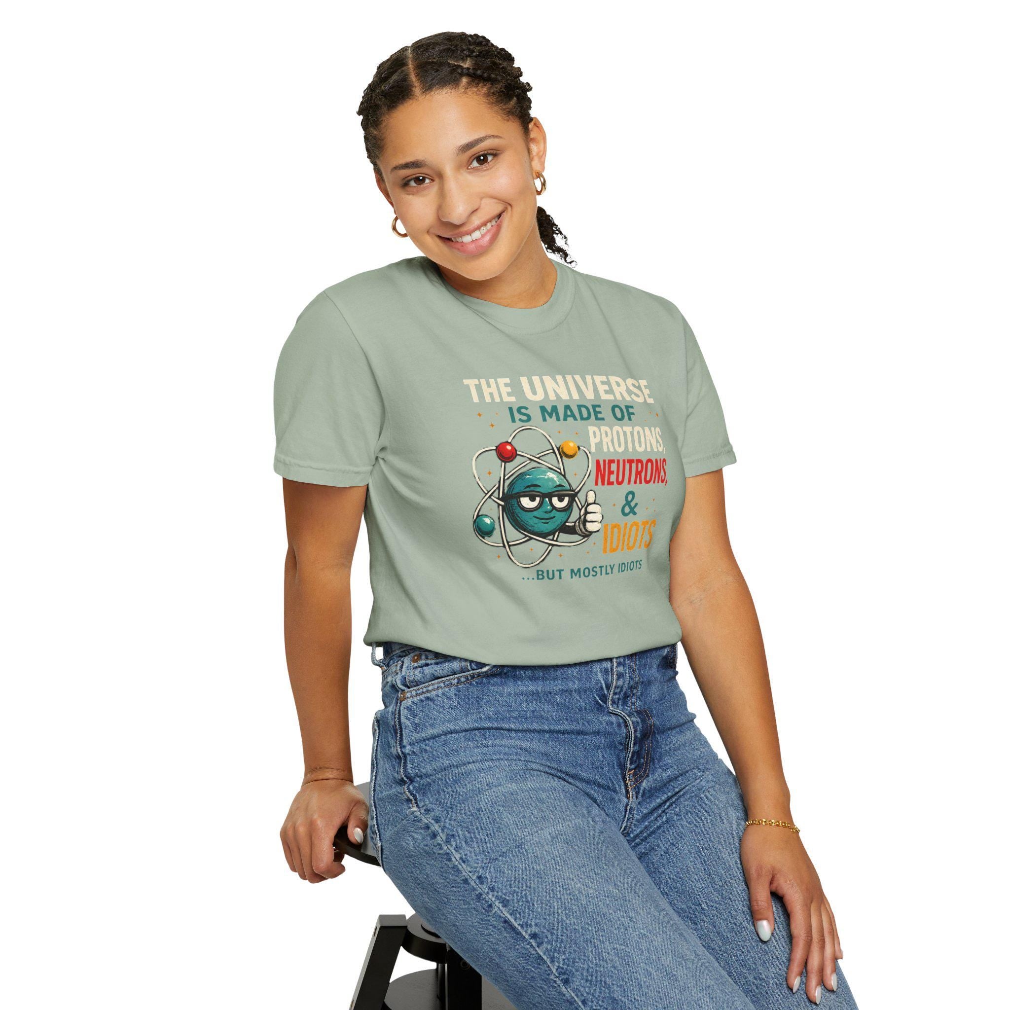 Science Humor T-Shirt Protons Neutrons Idiots, Funny Chemistry Teacher Gift, Nerdy Physics Pun Tee, Science Nerd Shirt
