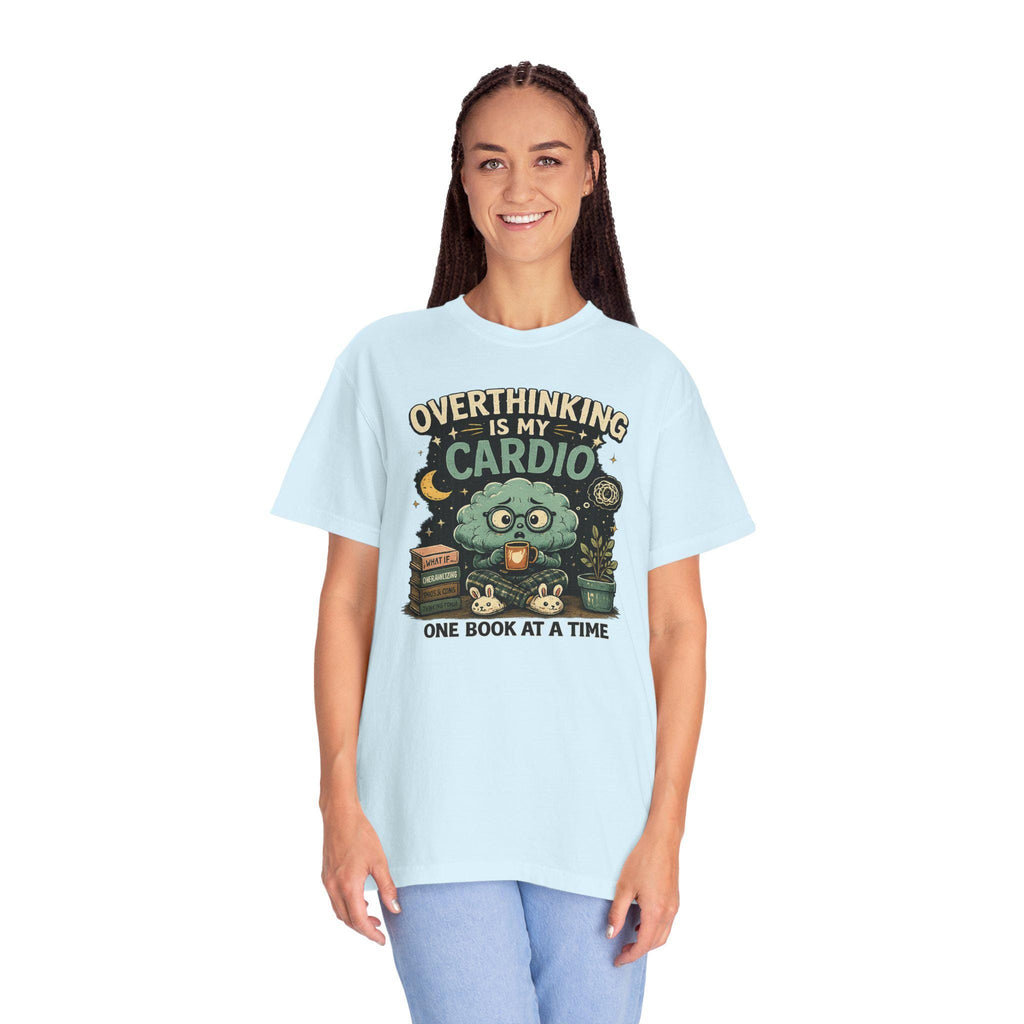 Overthinking Is My Cardio Shirt, Funny Bookish T-Shirt, Introvert Book Lover Tee, Sarcastic Reader Gift, Bookworm Graphic Tee