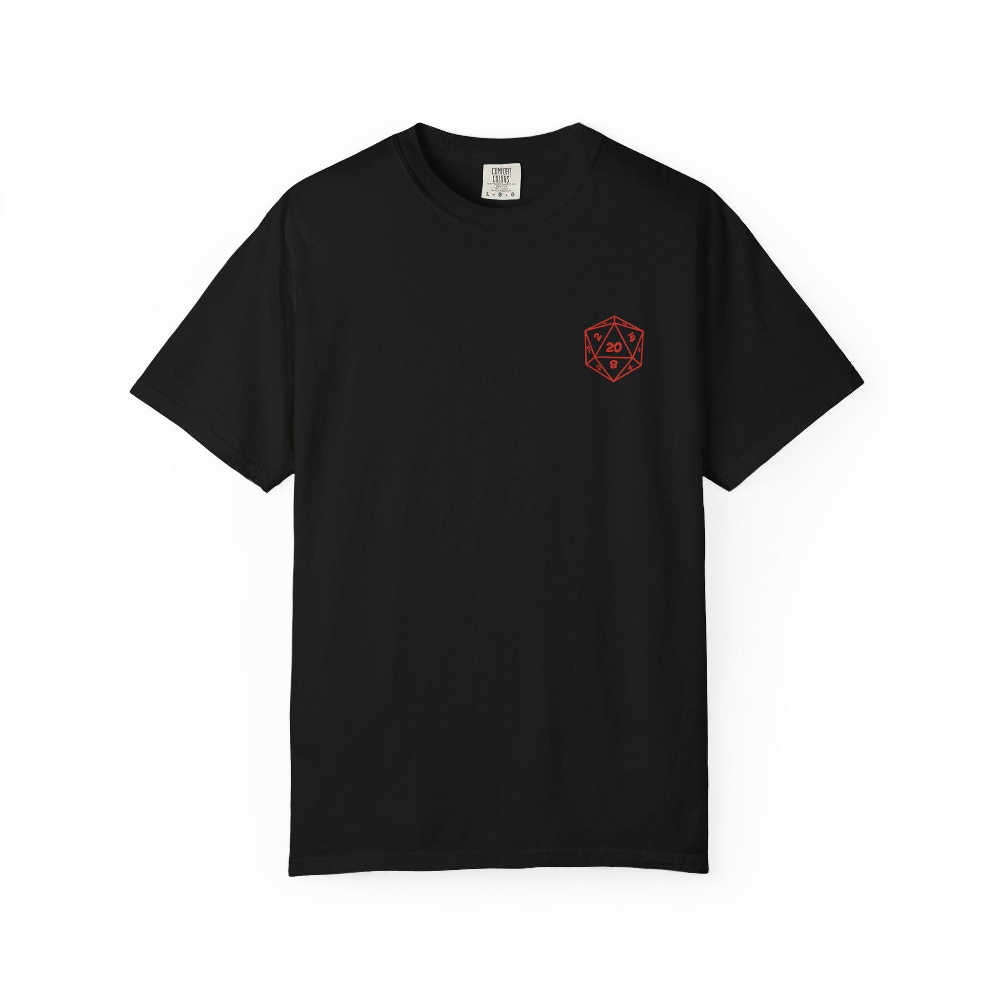 D20 Caffeine Crit Shirt, Funny DnD T-Shirt, Dungeons and Dragons Coffee Tee, Tabletop RPG Gift, DnD Nerd Gamer Shirt for Him