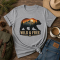 Wild and Free Bear Comfort Colors Shirt Camping Tee Outdoor Adventure Gift for Her Nature Lover