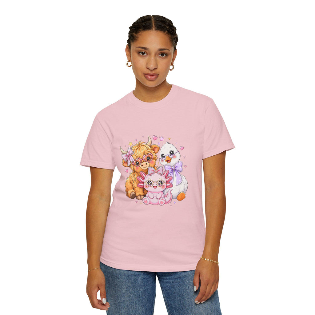 Cute Farm Animals T-Shirt, Cow Chick Kitten Kawaii Tee, Cottagecore Shirt, Country Girl Gift, Pastel Aesthetic Farmhouse Tee