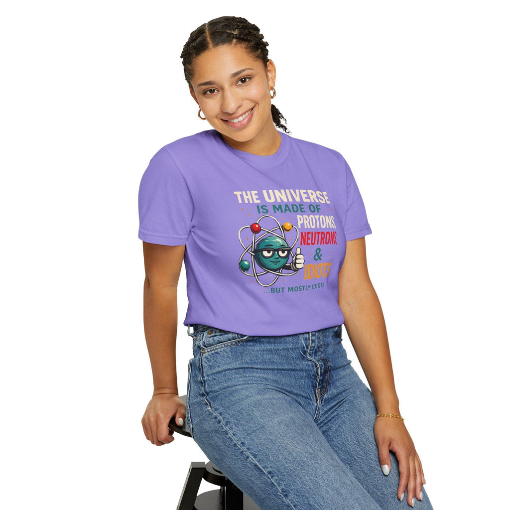 Science Humor T-Shirt Protons Neutrons Idiots, Funny Chemistry Teacher Gift, Nerdy Physics Pun Tee, Science Nerd Shirt