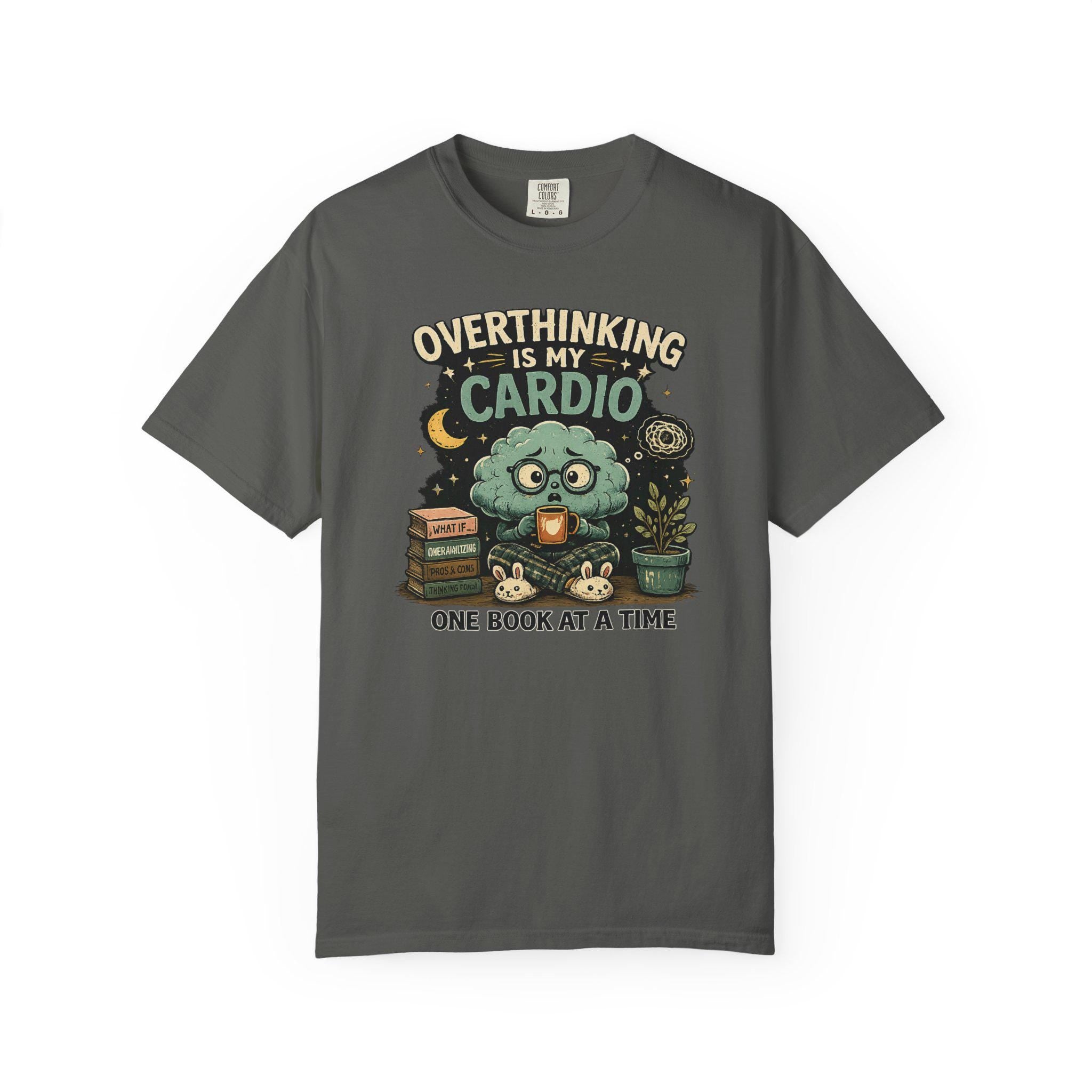 Overthinking Is My Cardio Shirt, Funny Bookish T-Shirt, Introvert Book Lover Tee, Sarcastic Reader Gift, Bookworm Graphic Tee