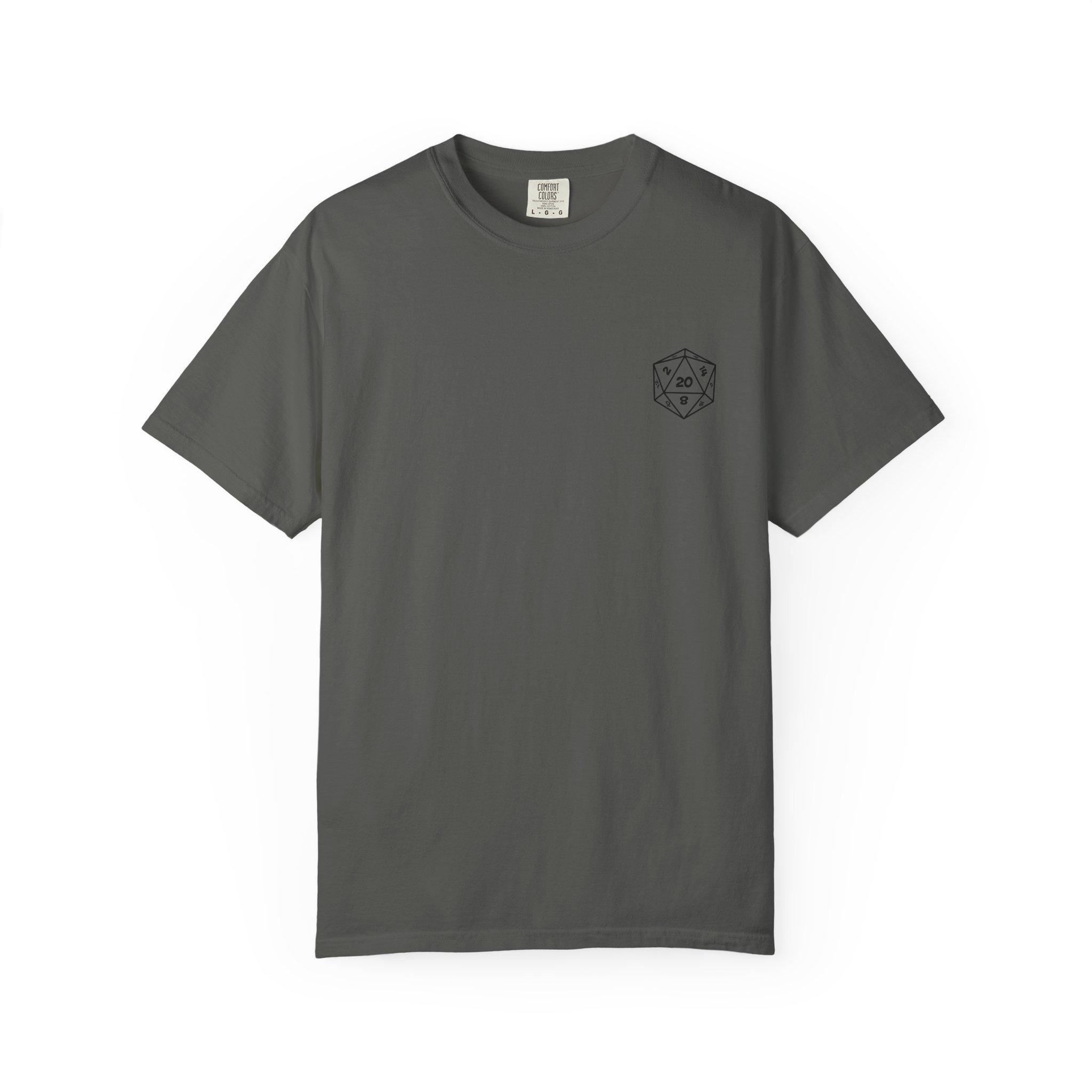 D20 Caffeine Crit Shirt, Funny DnD T-Shirt, Dungeons and Dragons Coffee Tee, Tabletop RPG Gift, DnD Nerd Gamer Shirt for Him