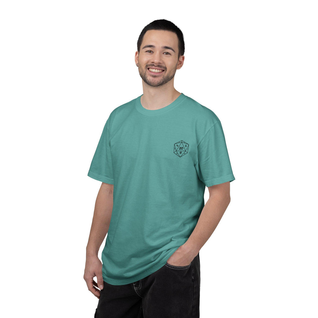 D20 Caffeine Crit Shirt, Funny DnD T-Shirt, Dungeons and Dragons Coffee Tee, Tabletop RPG Gift, DnD Nerd Gamer Shirt for Him