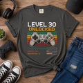 Level 30 Unlocked Gamer Shirt, 30th Birthday Gift for Him, Funny Video Game Tee, Retro Gaming T-Shirt, Nerdy 30 Bday Present