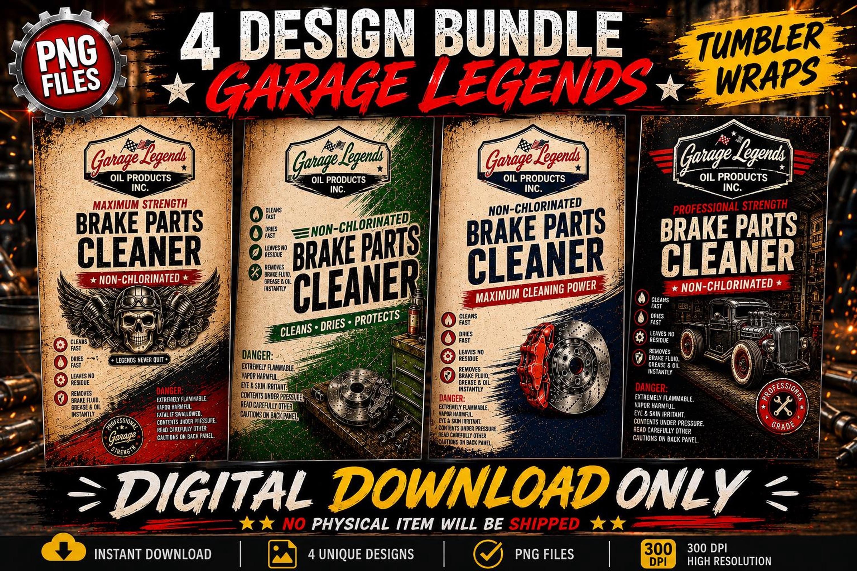 Garage Tumbler Wrap, Vintage Auto Shop Design for Mechanics | Digital Download