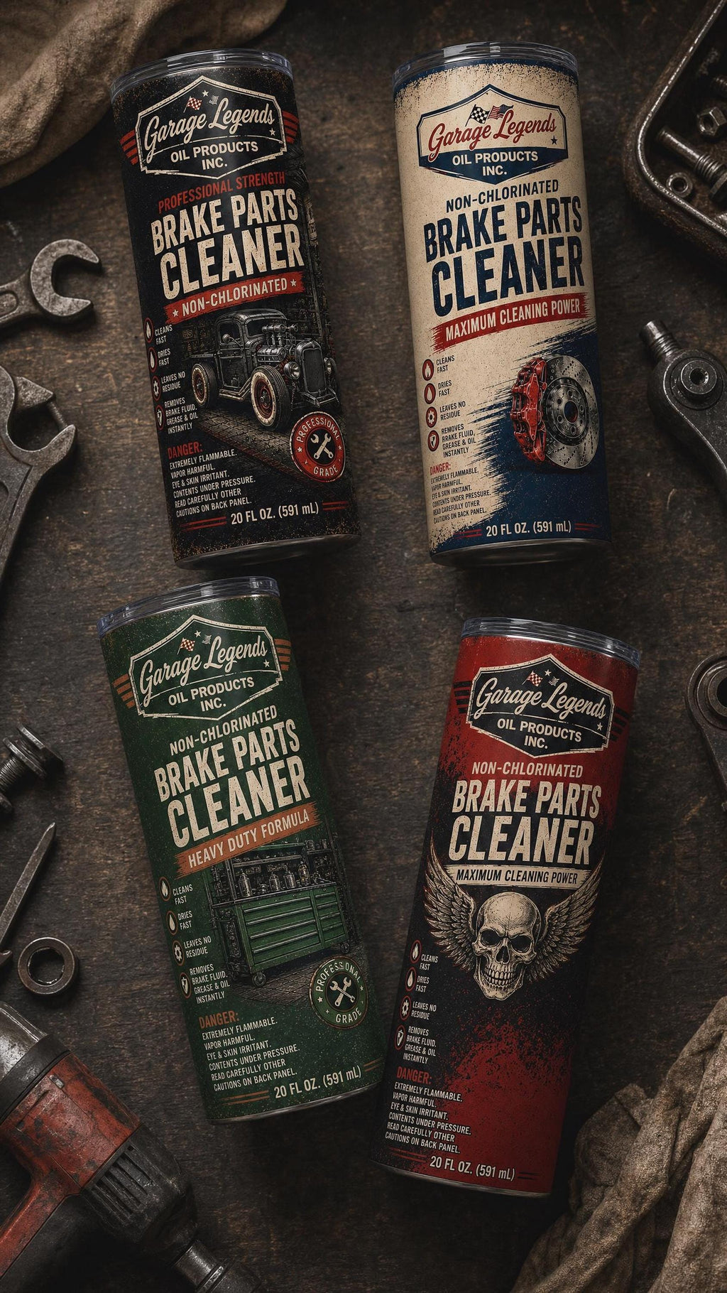 Garage Tumbler Wrap, Vintage Auto Shop Design for Mechanics | Digital Download