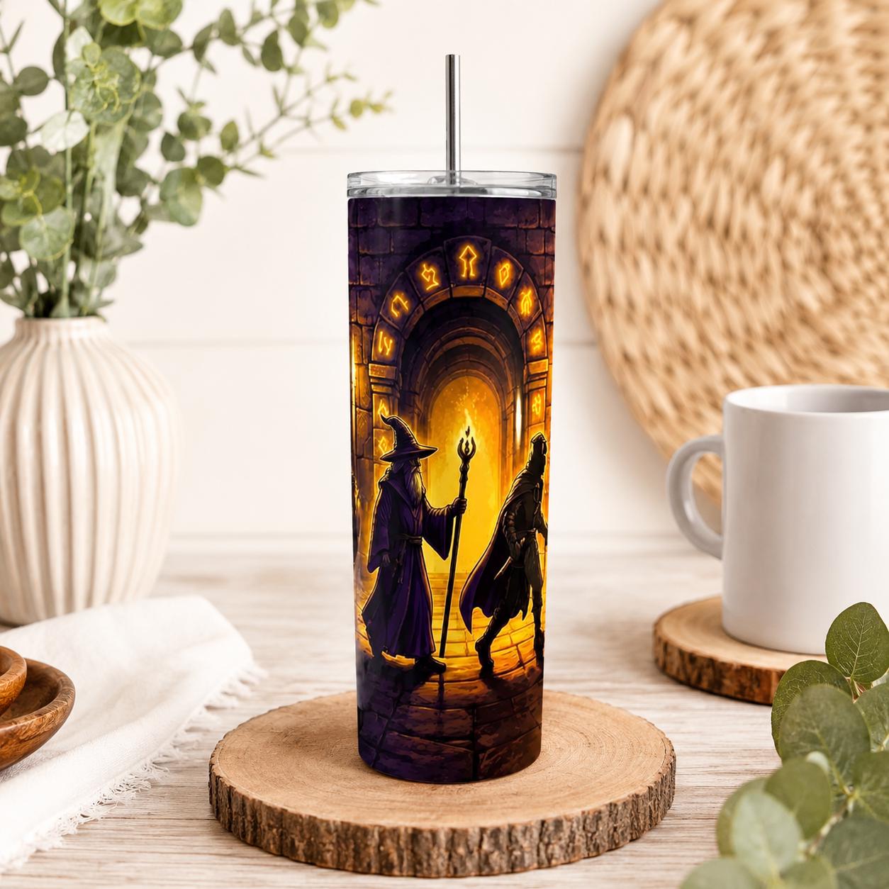 DnD Skinny Tumbler 20oz, Dungeons and Dragons Party Cup, DM Gamer Gift
