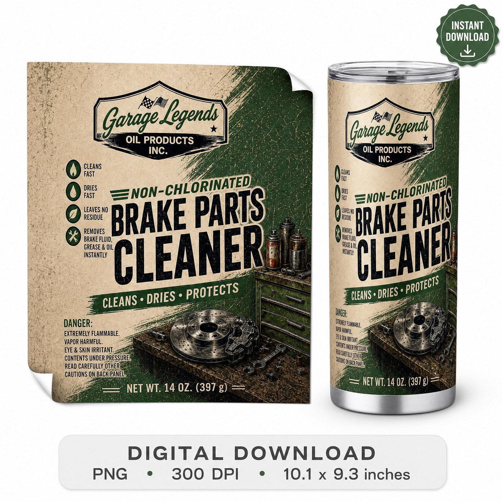 Garage Tumbler Wrap, Vintage Auto Shop Design for Mechanics | Digital Download