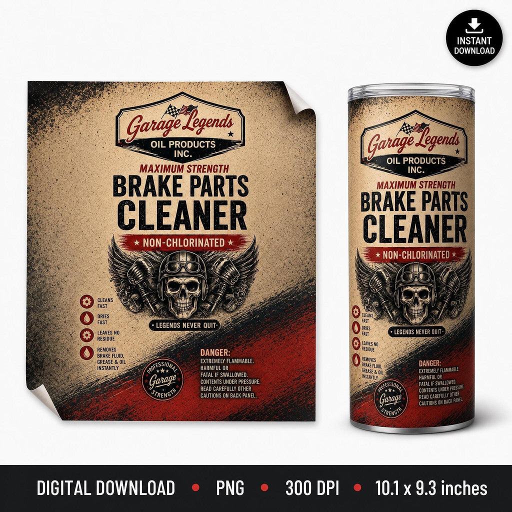 Garage Tumbler Wrap, Vintage Auto Shop Design for Mechanics | Digital Download