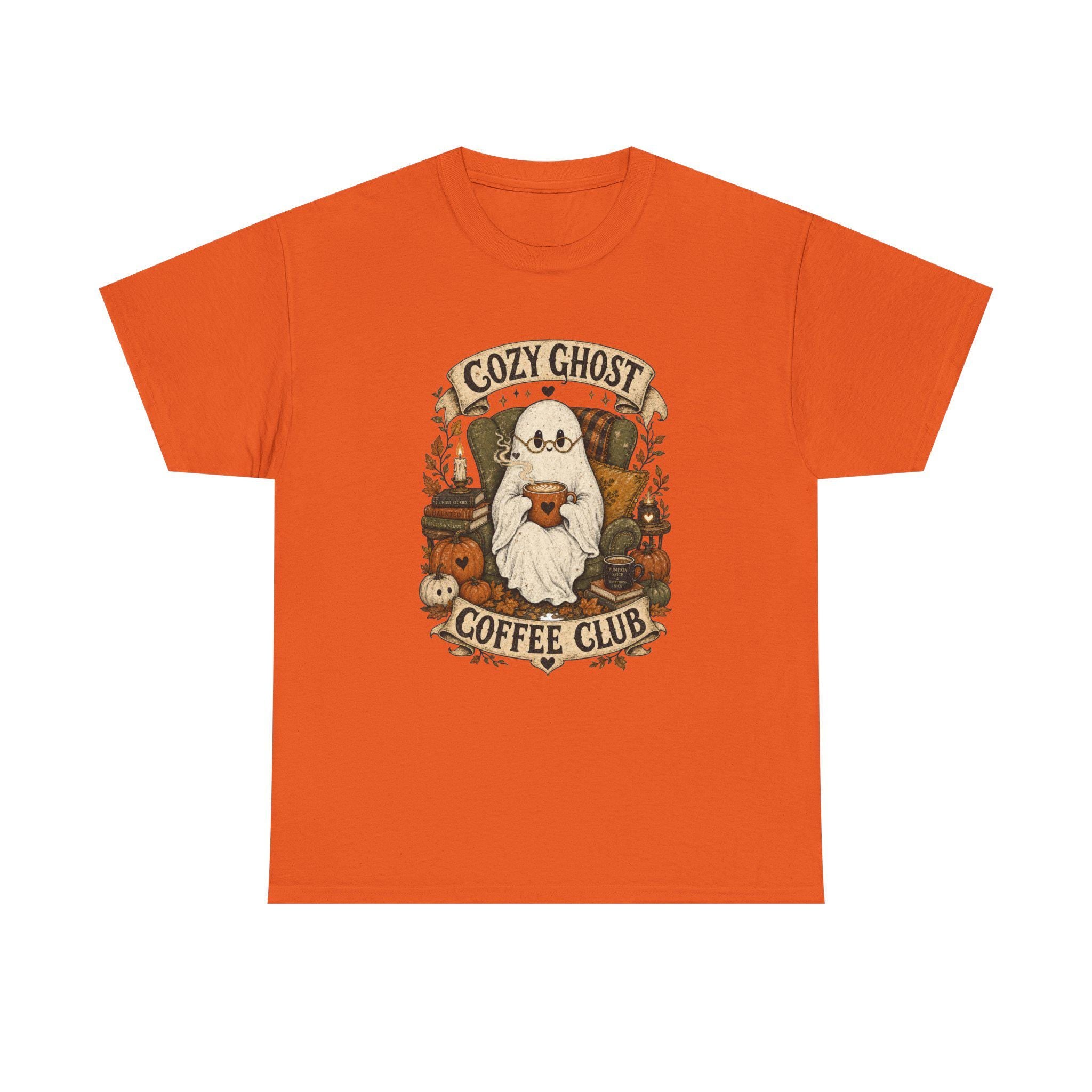 Ghost Coffee Club Shirt | Cute Spooky Fall Tee | Cottagecore Halloween Graphic Gift for Book Lovers