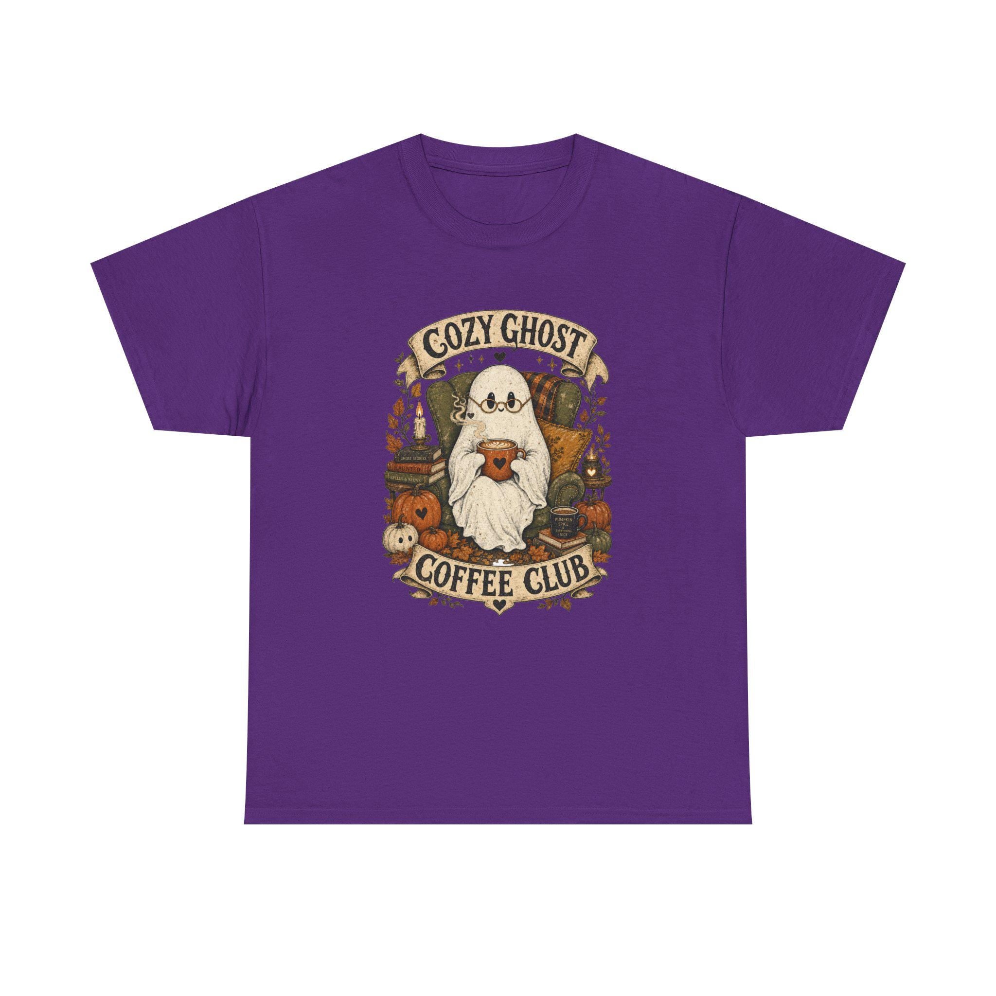 Ghost Coffee Club Shirt | Cute Spooky Fall Tee | Cottagecore Halloween Graphic Gift for Book Lovers