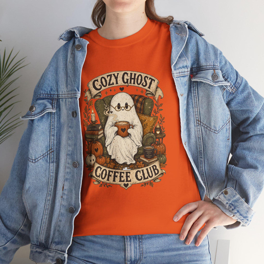 Ghost Coffee Club Shirt | Cute Spooky Fall Tee | Cottagecore Halloween Graphic Gift for Book Lovers