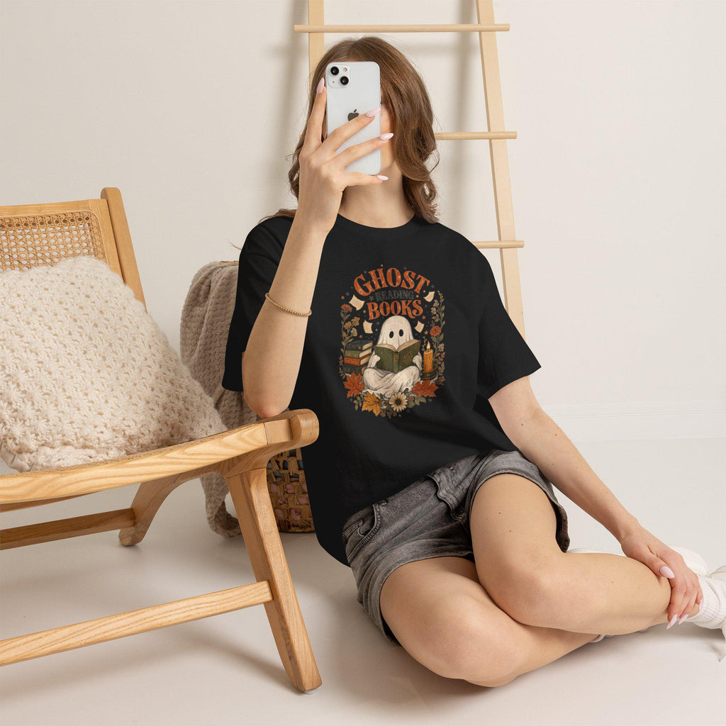 Ghost Reading Books Shirt | Halloween Book Lover | Ghost Reading Tee | Wildflower Fall Gift