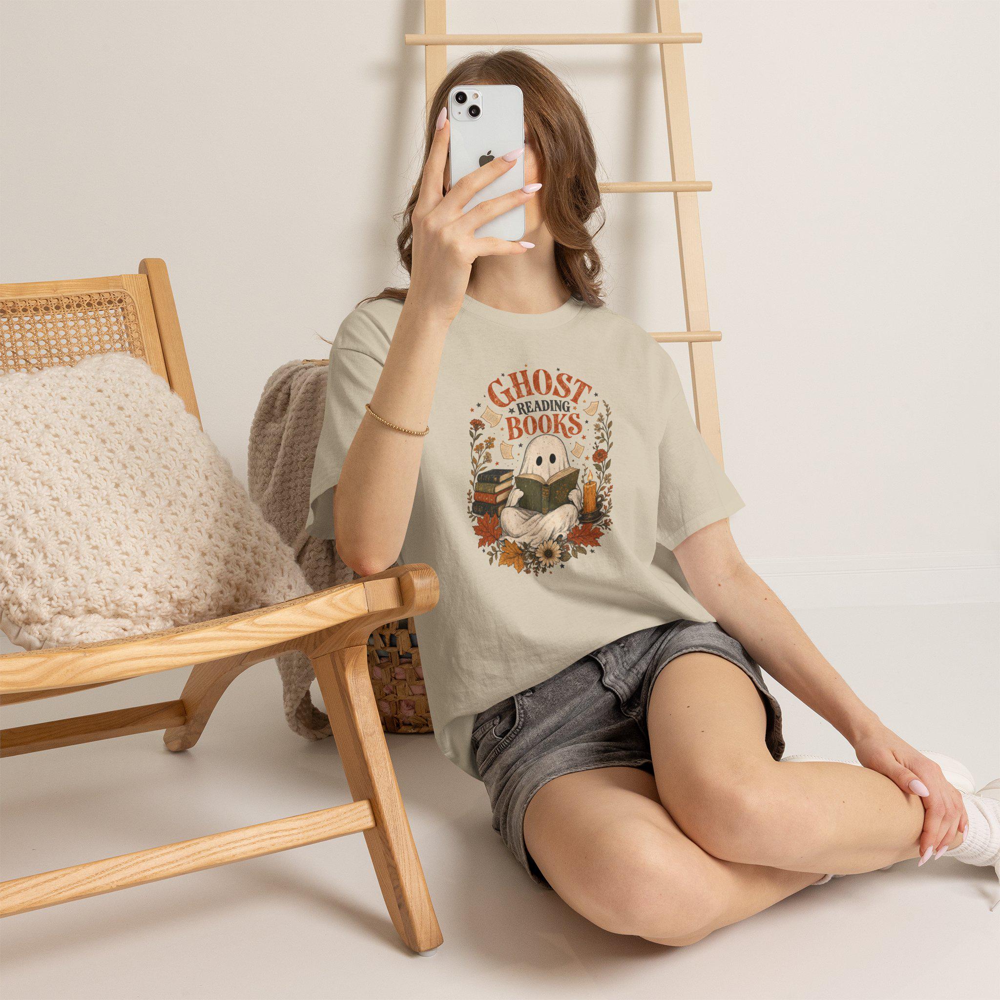 Ghost Reading Books Shirt | Halloween Book Lover | Ghost Reading Tee | Wildflower Fall Gift